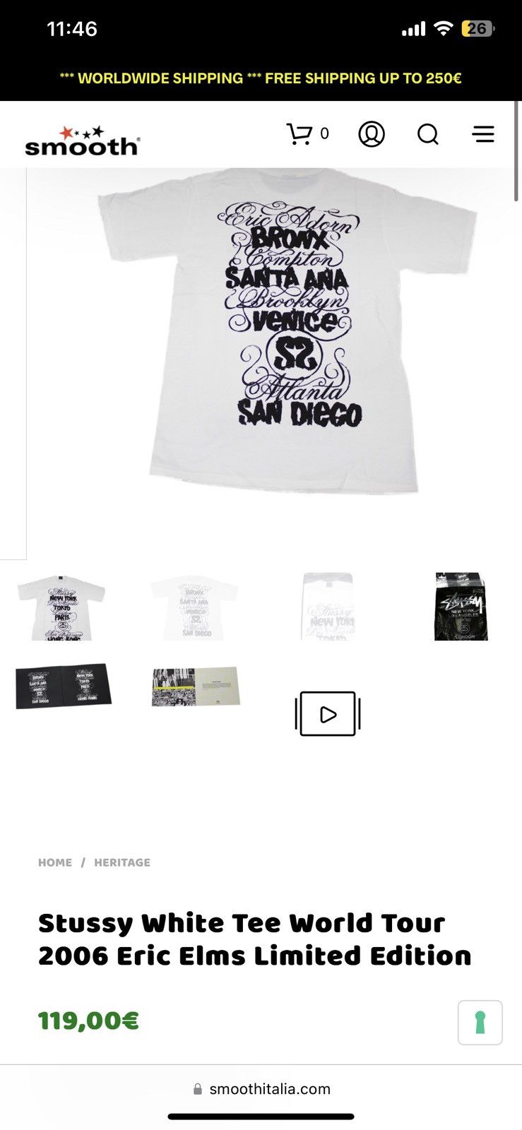 Stussy Vintage 2006 Distressed STUSSY x ERIC ELMS ADORN World Tour Size US XL / EU 56 / 4 - 4 Thumbnail