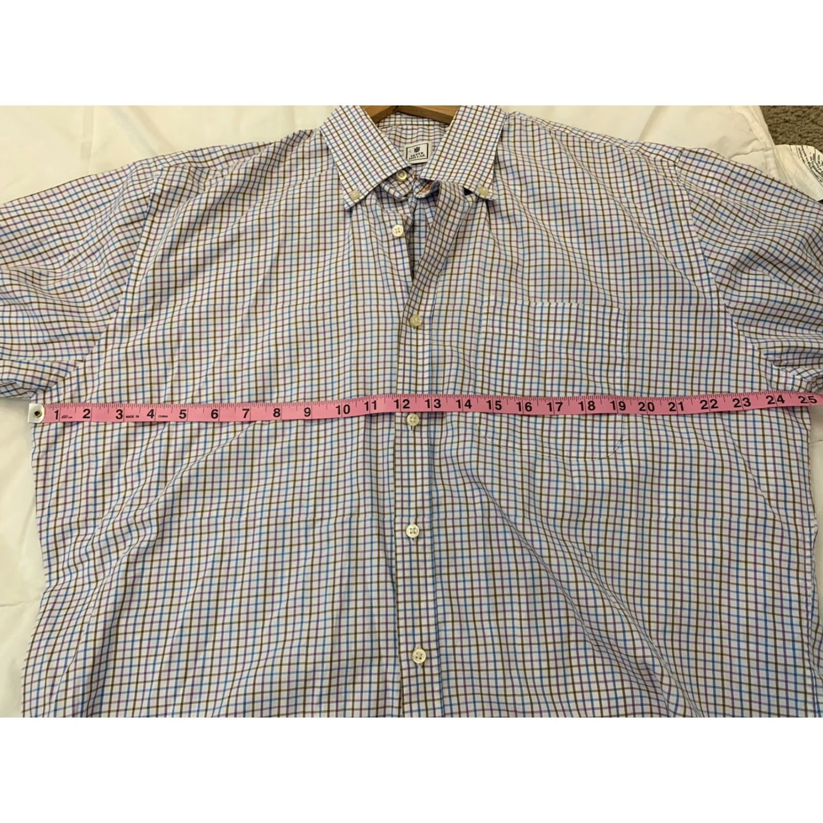 Peter Millar Peter Millar Button-Front Long Sleeve Shirt Men's Large White Checkered Shirt Size US L / EU 52-54 / 3 - 4 Thumbnail
