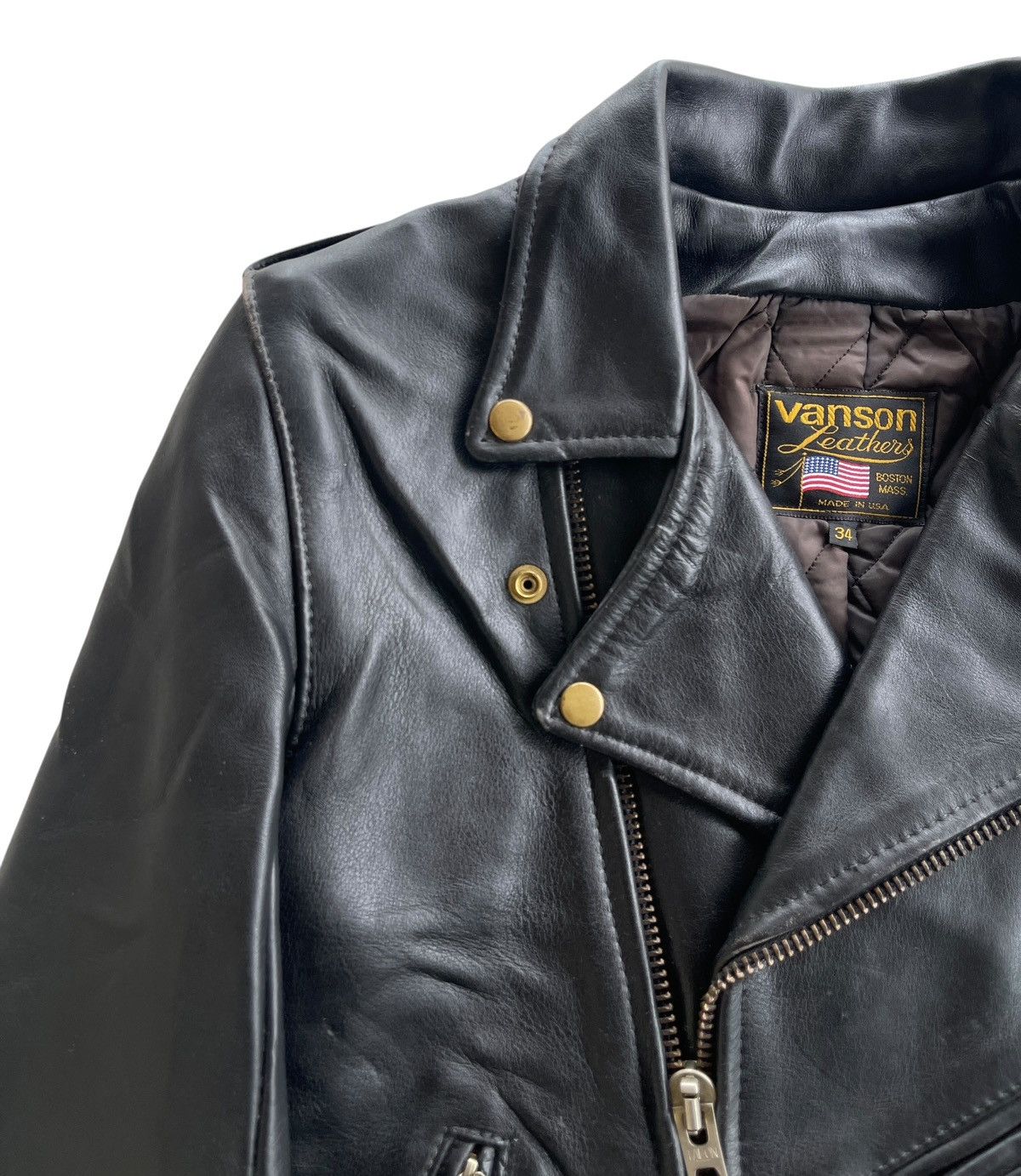 Vanson Leathers Vanson Leather USA Double Collar Biker Jacket (size 38) Size US S / EU 44-46 / 1 - 5 Thumbnail