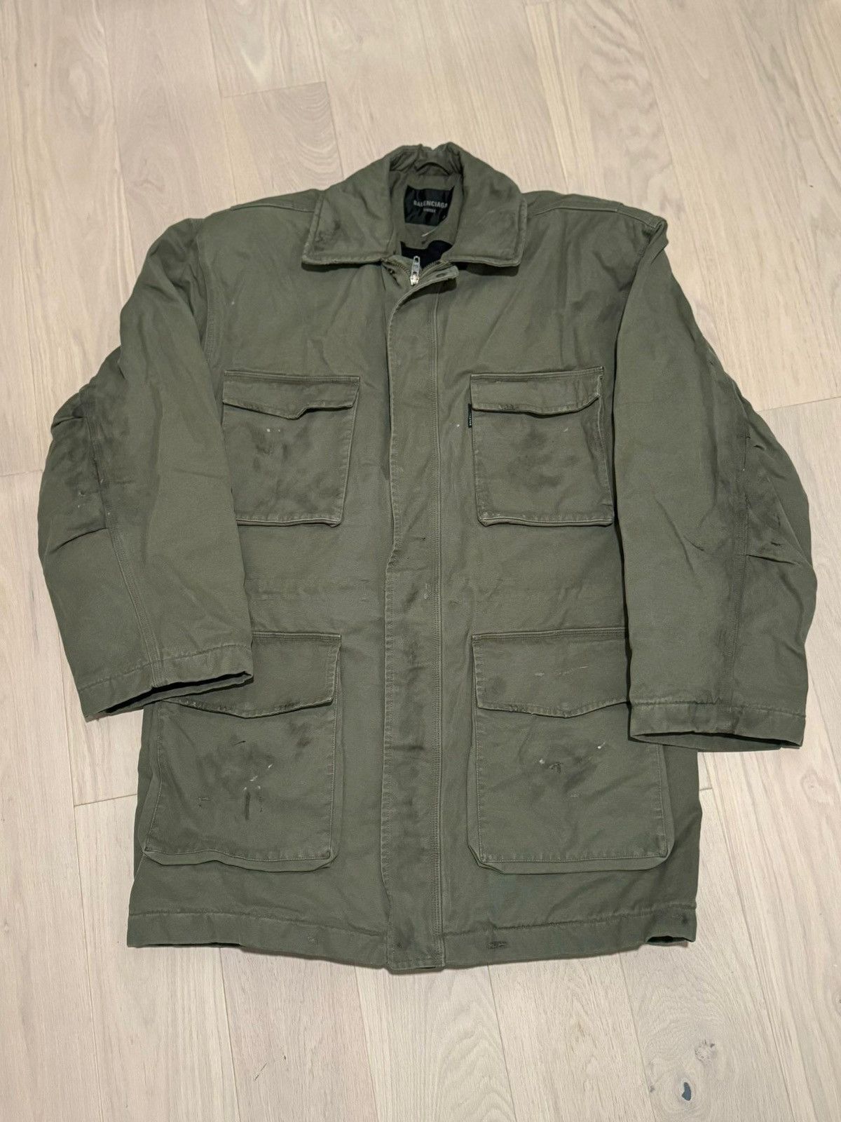 Balenciaga 💥$6.5K VALUE💥 Distressed Cotton-Canvas Coat Size US XL / EU 56 / 4 - 7 Thumbnail