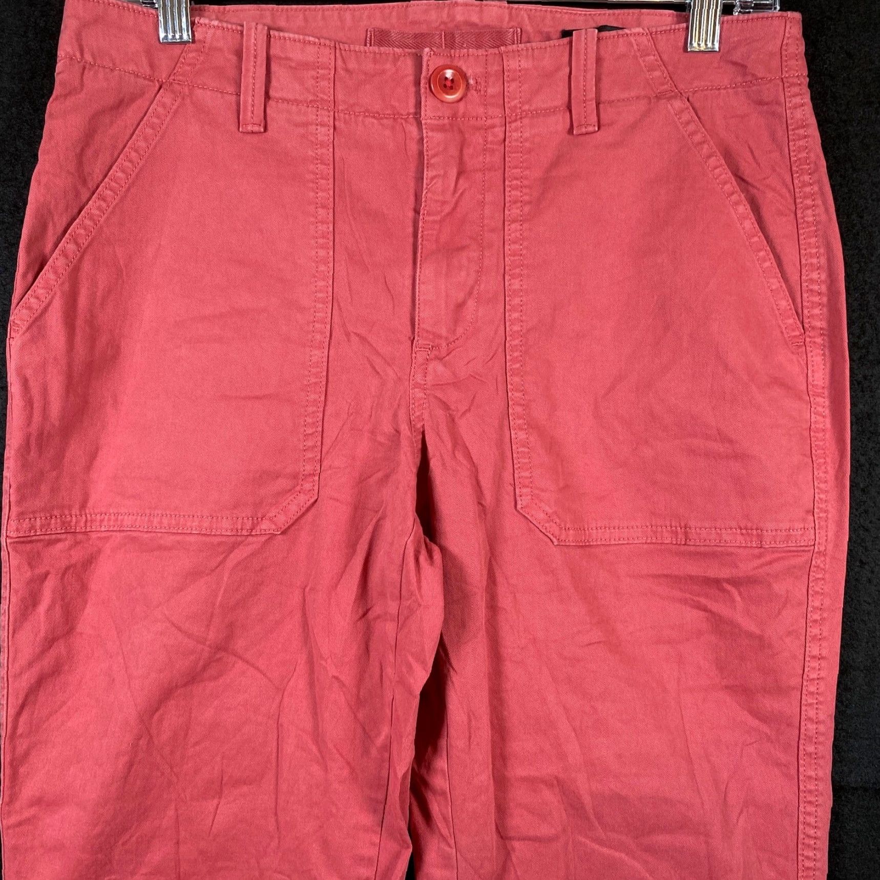 Banana Republic Banana Republic Womens Pants Red Petite Ankle Zip Cotton Blend Stretch 8P Size 24" / US 00 / IT 34 - 2 Thumbnail