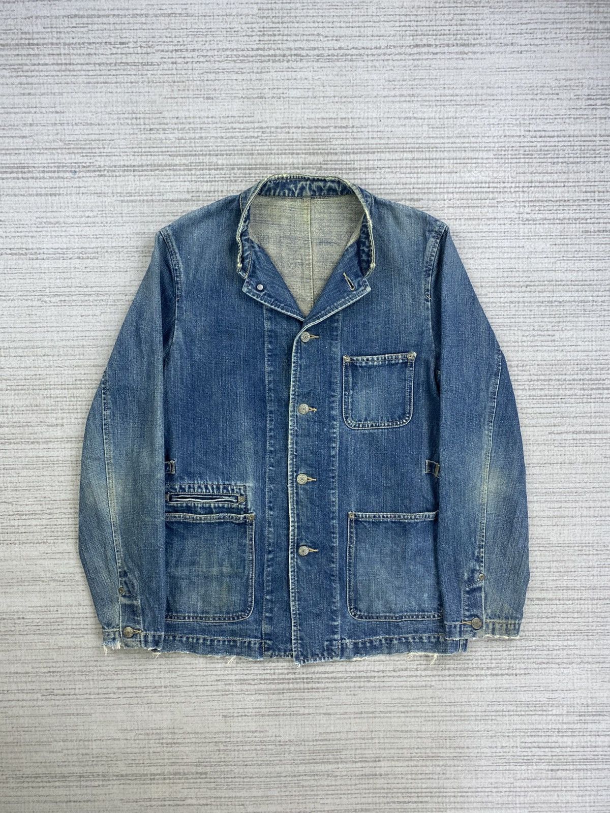 Tete Homme 🔥Vintage Tete Homme By Issey Miyake Chore Denim Jacket Size US M / EU 48-50 / 2 - 5 Thumbnail