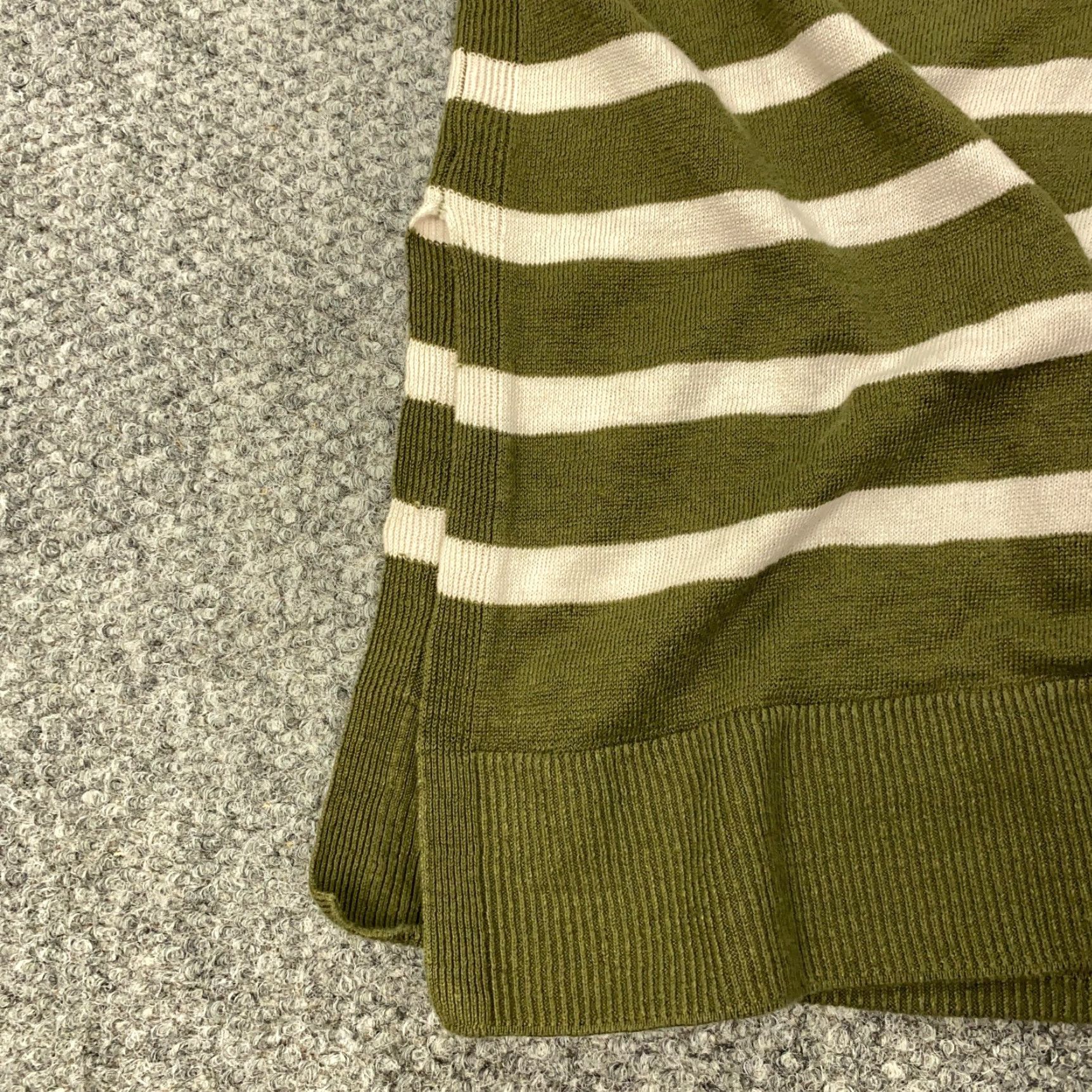 Talbots Talbots Linen Cardigan Sweater Womens Petite Small Green Striped Open Front Size S / US 4 / IT 40 - 5 Thumbnail