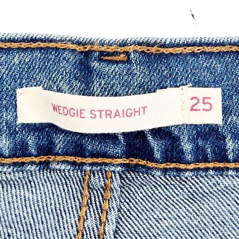 Levi's Levi's Button Fly Wedgie Straight Jeans Sz 25 Size 25" / US 0 / IT 36 - 3 Thumbnail