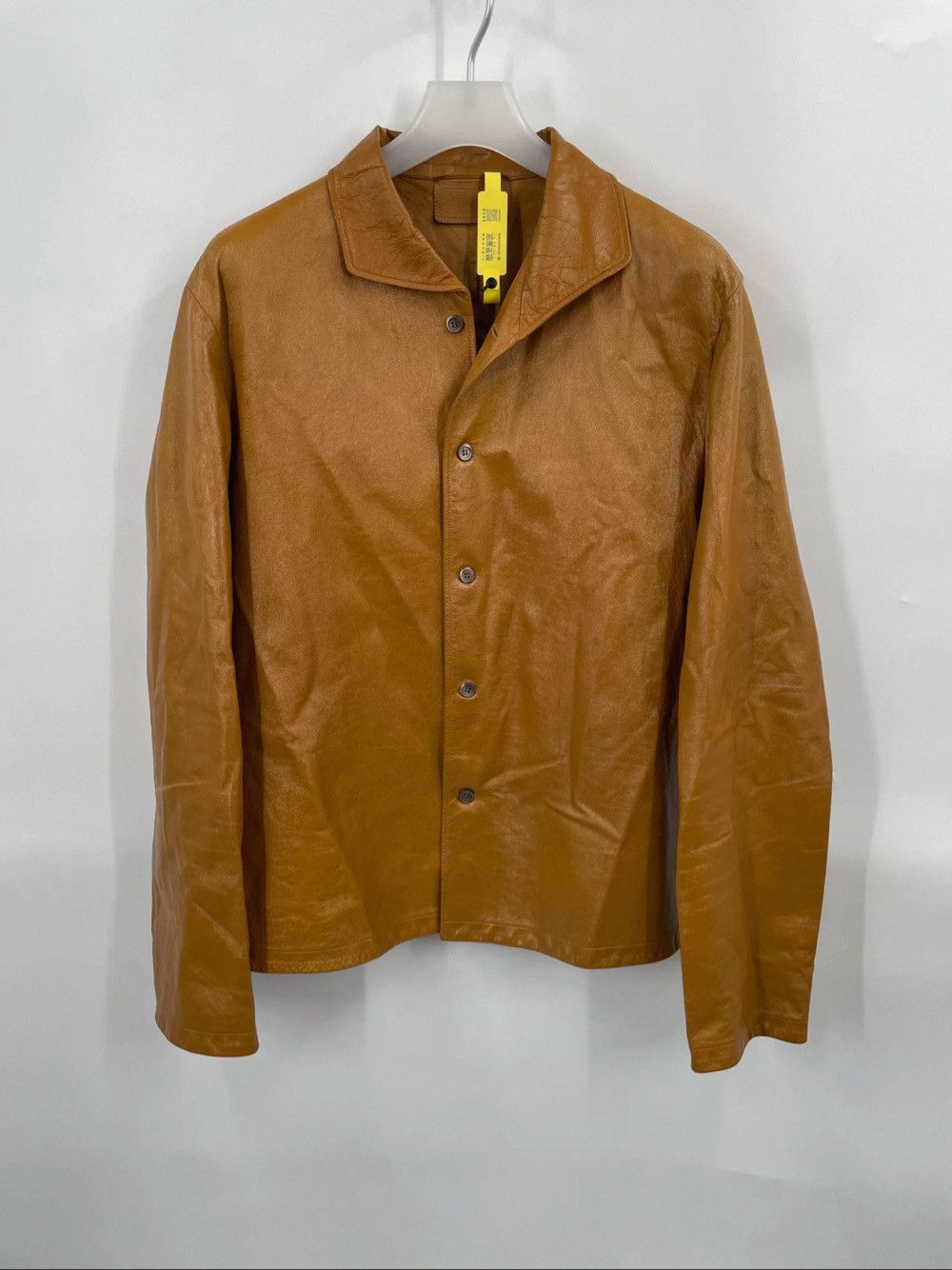 Prada Prada Caramel Leather Button Up Shirt Size S Size US S / EU 44-46 / 1 - 1 Thumbnail