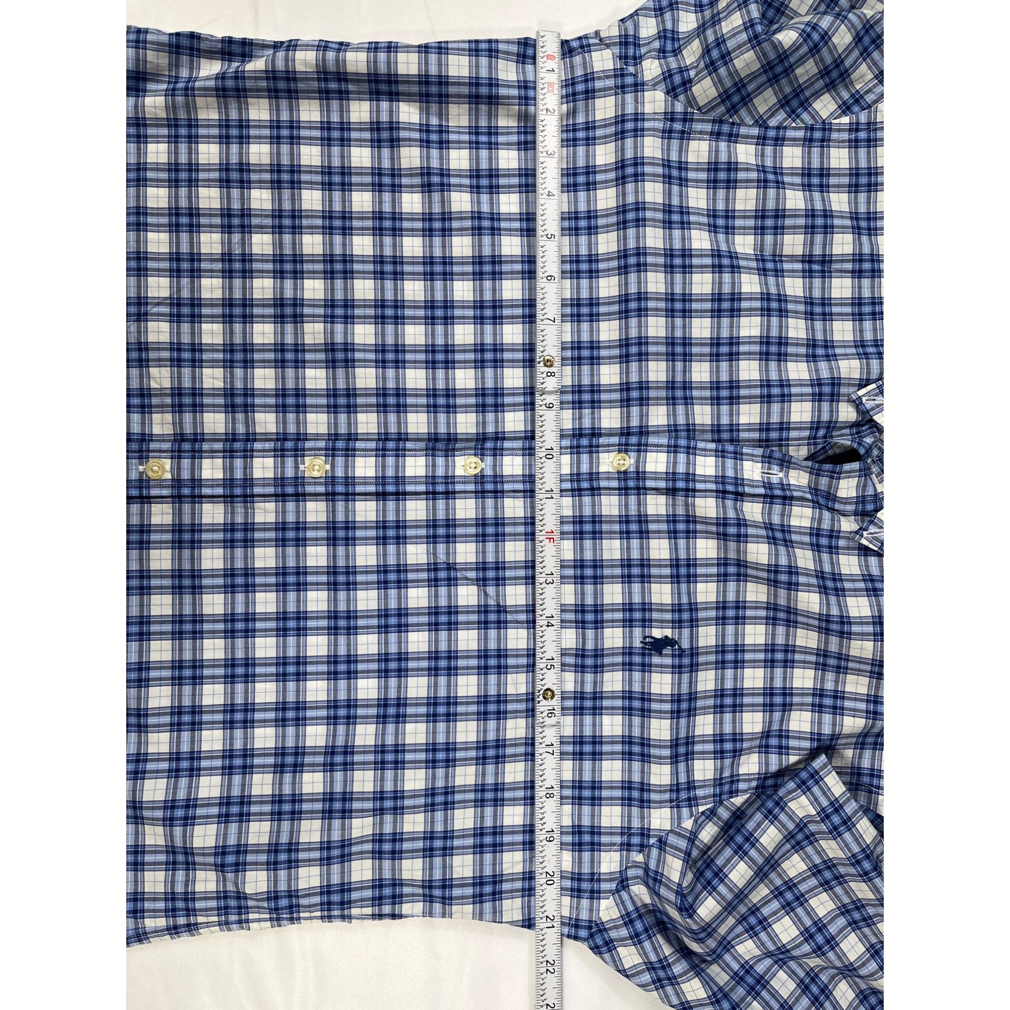 Ralph Lauren Ralph Lauren SKU 7540 Mens Blue and White Plaid Dress Shirt Size US L / EU 52-54 / 3 - 3 Thumbnail