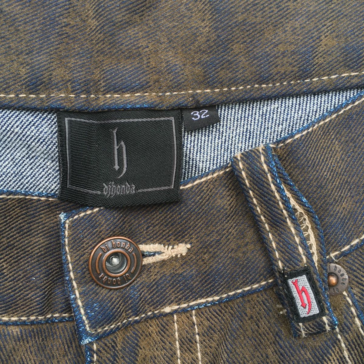 Japanese Brand × Vintage Crazy Vintage Dj Honda Denim Two Tones Jeans Size US 30 / EU 46 - 8 Thumbnail