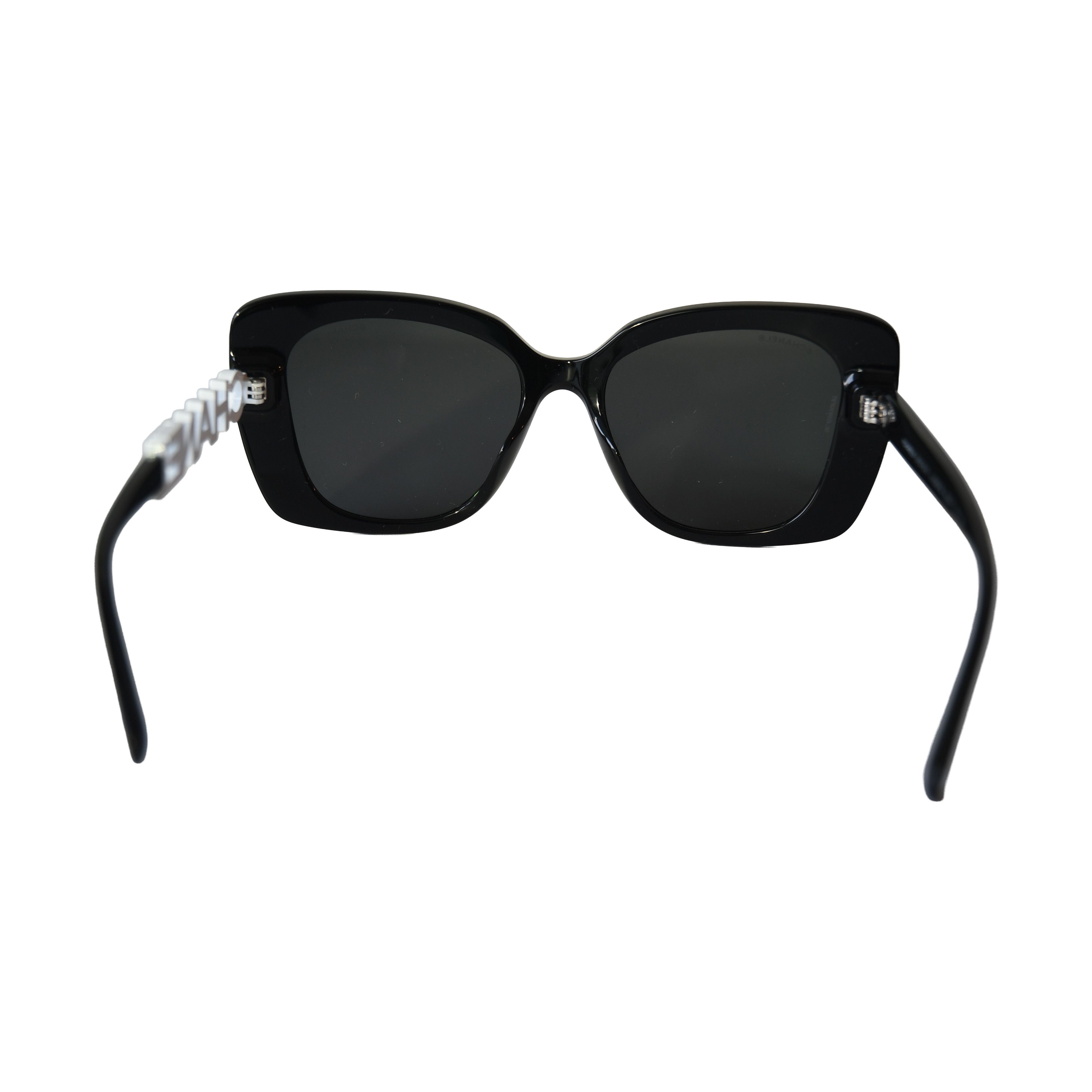 Chanel Chanel Acetate Frame Strass Lettering Square Sunglasses Size ONE SIZE - 4 Thumbnail