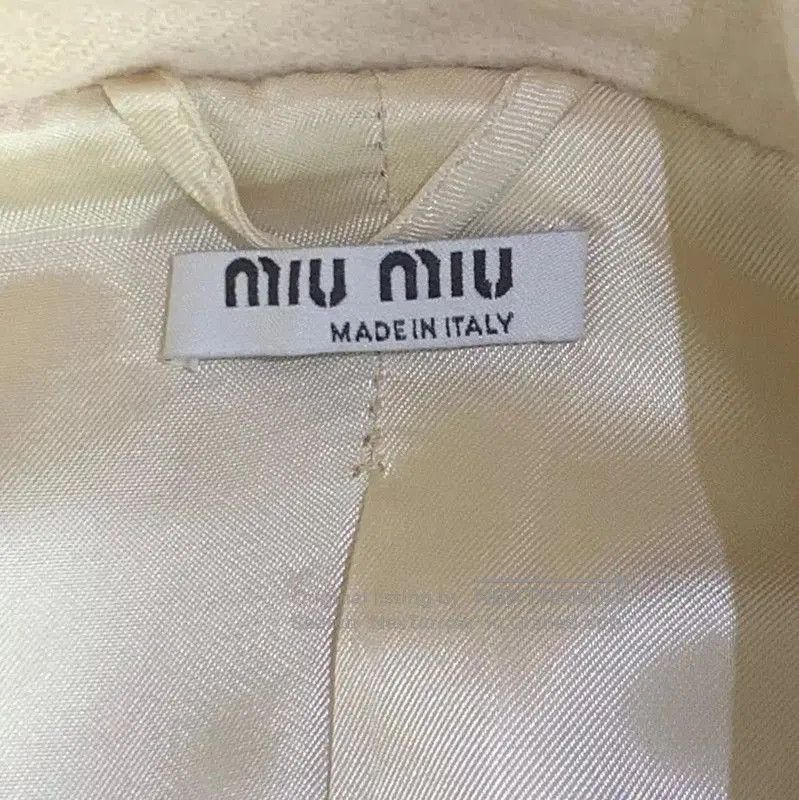 Miu Miu Miu Miu Beige Wool Logo-Trimmed Coat . Size M / US 6-8 / IT 42-44 - 7 Thumbnail