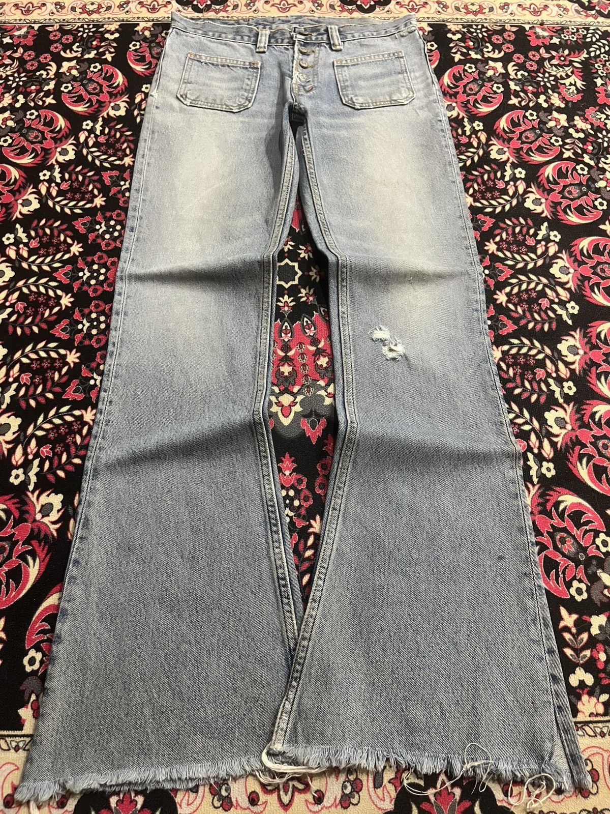 If Six Was Nine ⚡️Flare⚡️Vintage Jormanos Bell Bottom Bush Pants Blue Jeans Size US 29 - 1 Thumbnail