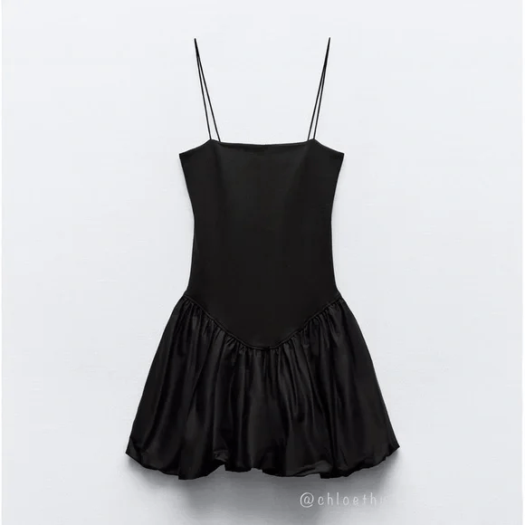 Zara Zara MIXED RIB POPLIN BALLOON DRESS Size M / US 6-8 / IT 42-44 - 4 Thumbnail