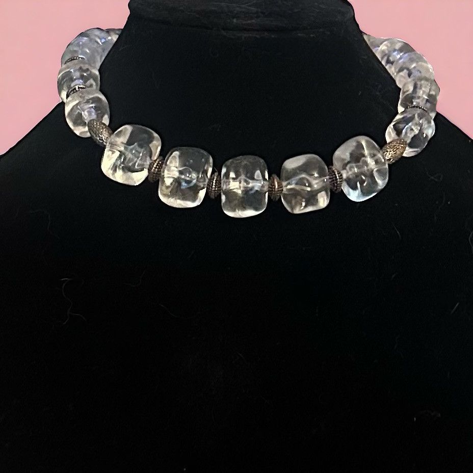 Chicos Chico’s clear ice cube bead collar necklace Size ONE SIZE - 1 Thumbnail