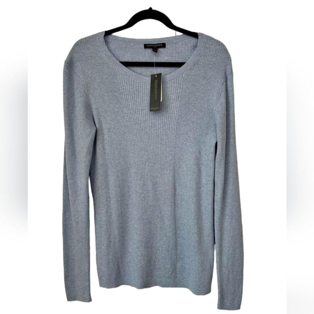 Banana Republic Banana Republic Women's Thin Ribbed Viscose Sweater Size L / US 10 / IT 46 - 2 Thumbnail