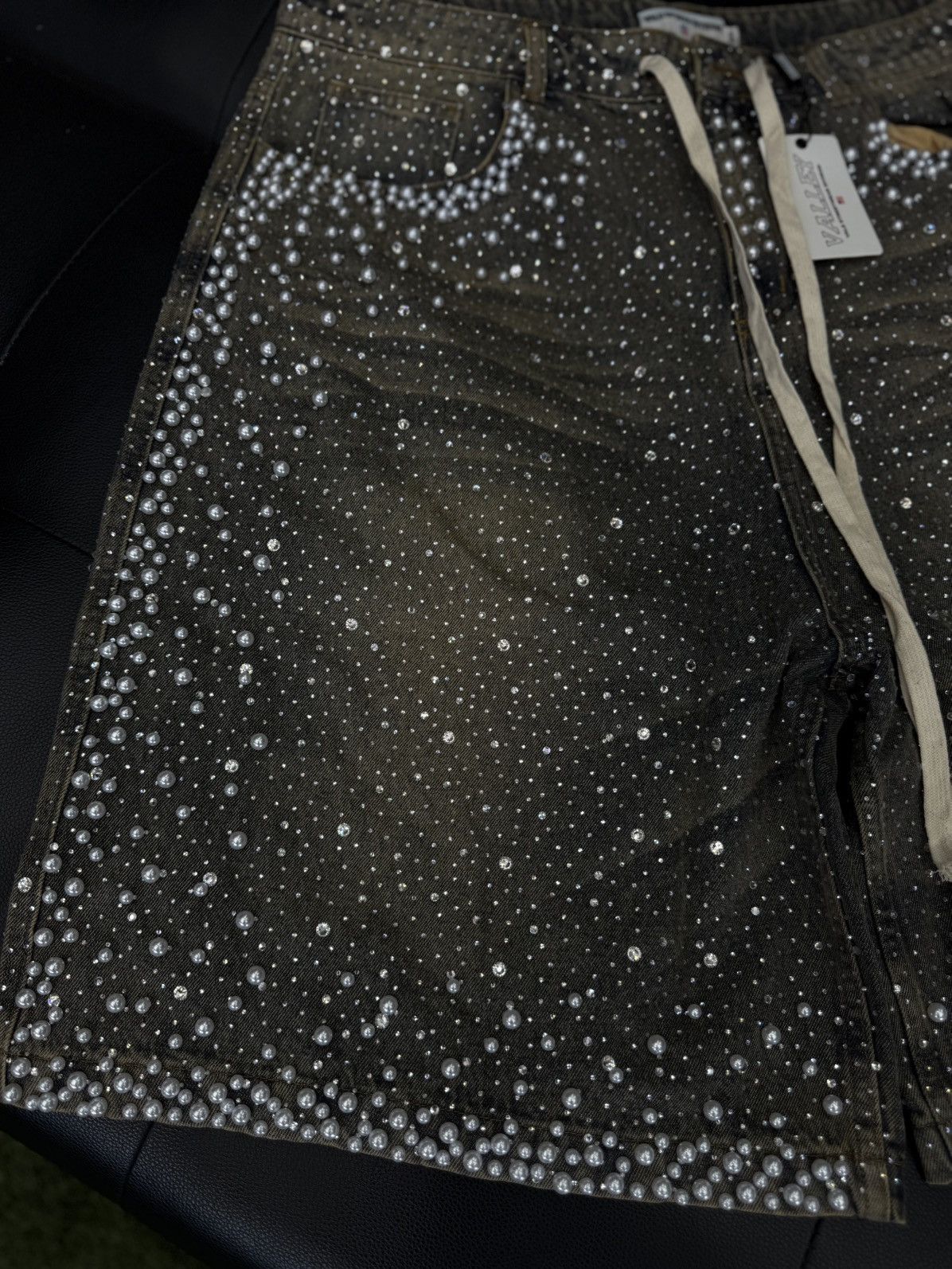 Vale Valley Vale Blue Rhinestone Shorts Size 34 (NEW) Size US 34 / EU 50 - 3 Thumbnail