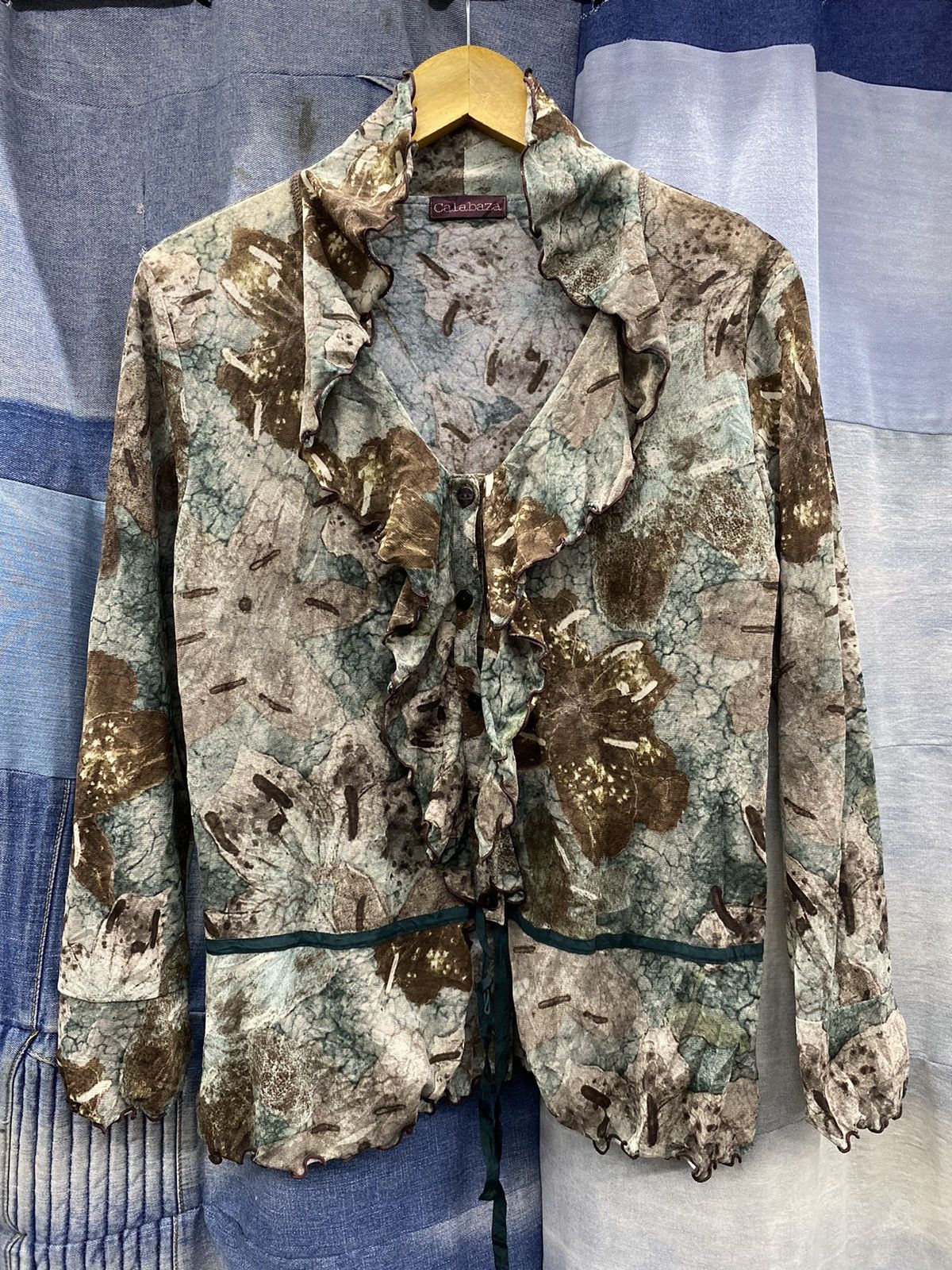 If Six Was Nine × Japanese Brand ISSEY MIYAKE YOHJI STYLE blouses flower calabaza Size M / US 6-8 / IT 42-44 - 1 Thumbnail