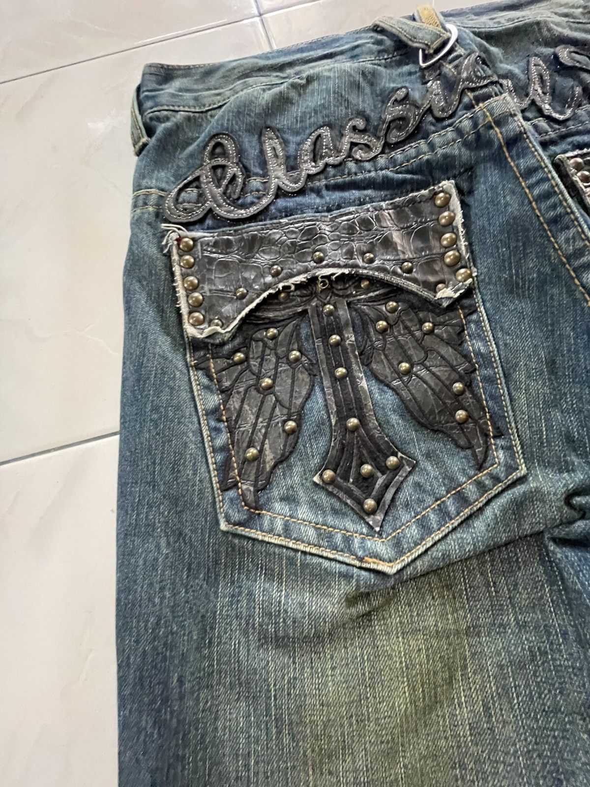 Japanese Brand × Tornado Mart Classical Elf Studded Leather Crafted Muddy Wash Denim Jeans Size US 30 / EU 46 - 6 Thumbnail