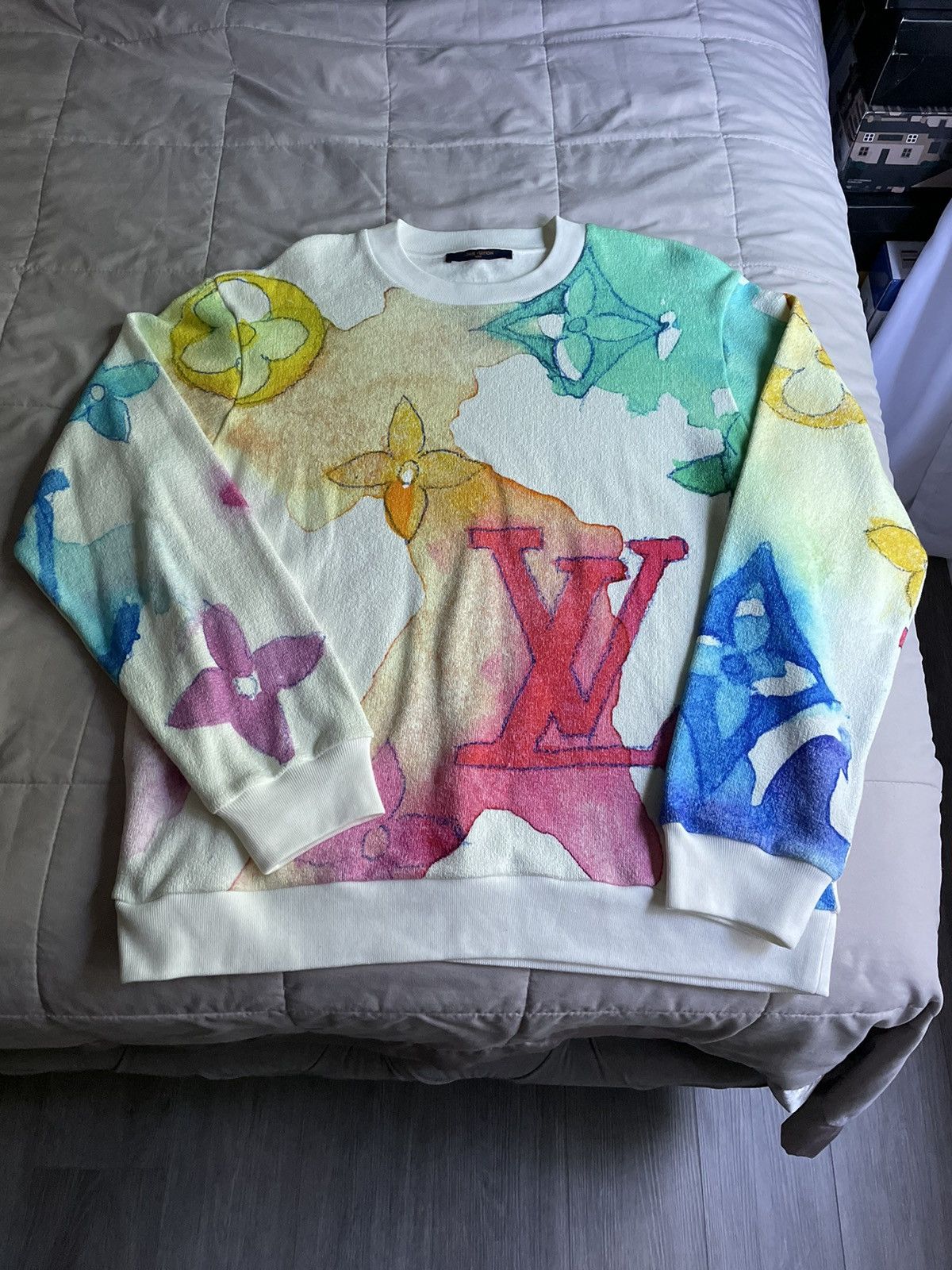 Louis Vuitton Louis Vuitton Watercolor Monogram Sweatshirt Size US L / EU 52-54 / 3 - 1 Thumbnail