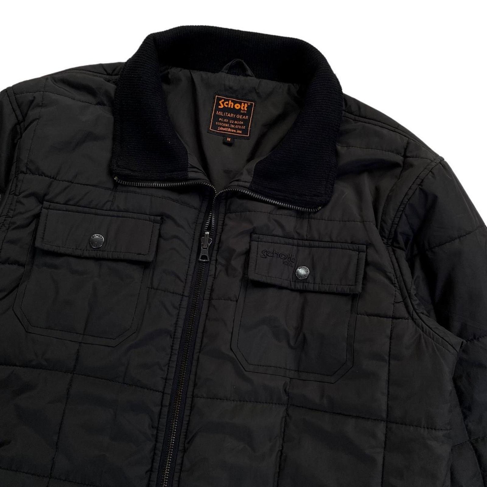 Schott Schott Y2K Vintage Black Military Padded Puffer Jacket Size US M / EU 48-50 / 2 - 2 Thumbnail