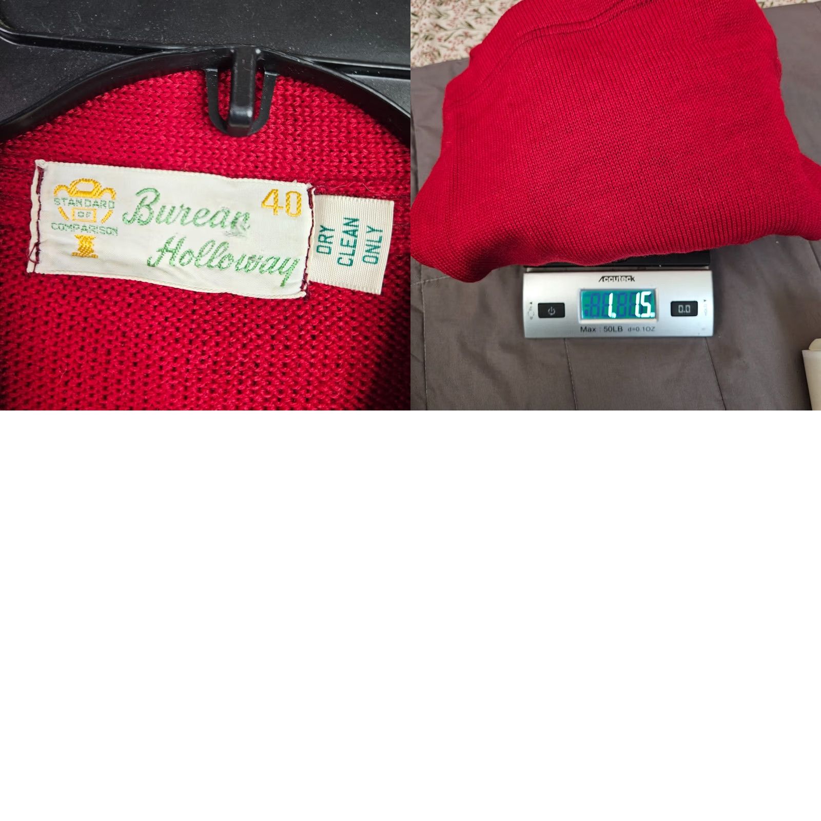 Holloway VINTAGE Burean Holloway Red Varsity Cardigan Letterman Sweater Size 40 Size S / US 4 / IT 40 - 8 Thumbnail