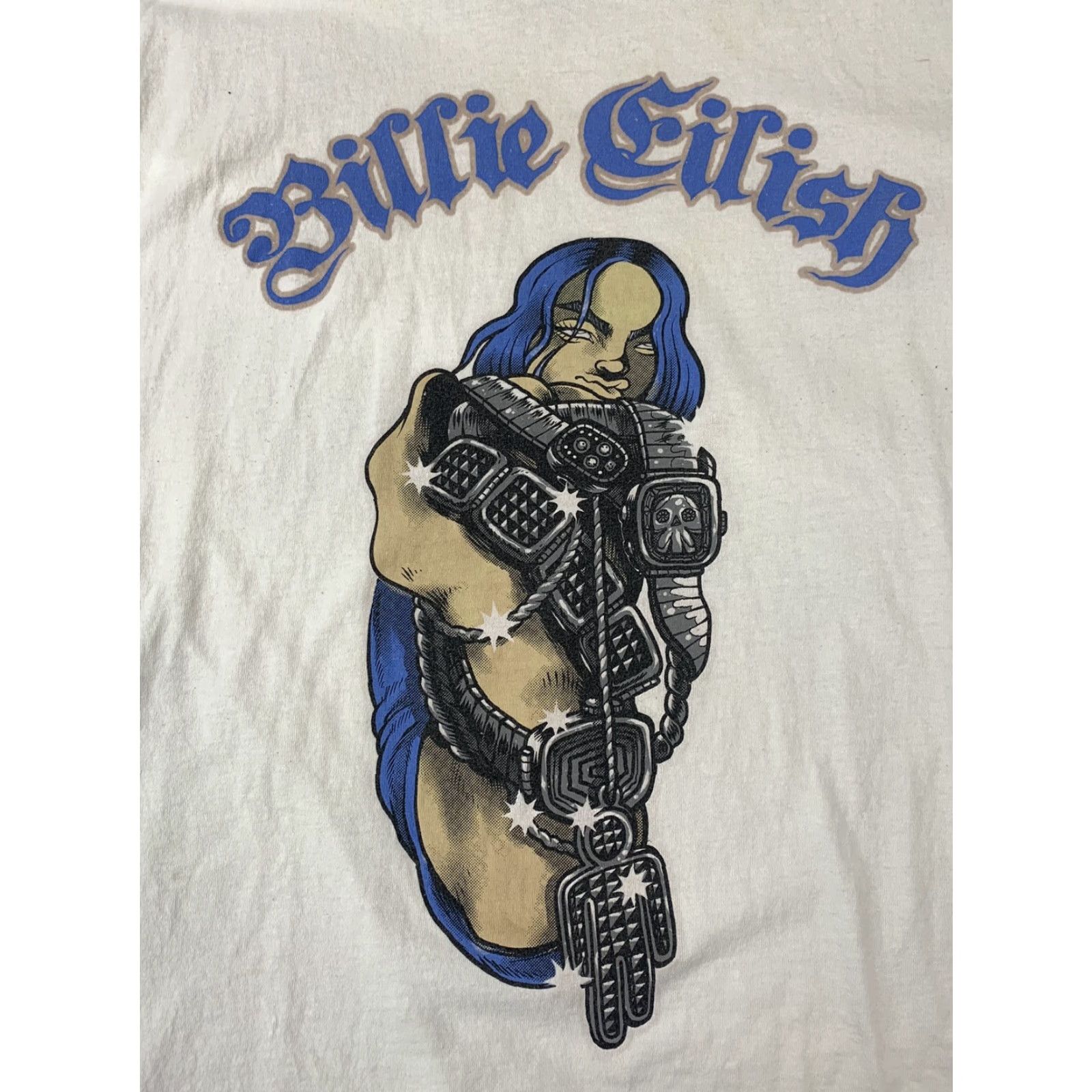 Vintage Billie Elish T-Shirt XL White Crew Neck Short Sleeve Men Regular Band Festival Pop Bling Graphic #1003 Size US XL / EU 56 / 4 - 2 Thumbnail