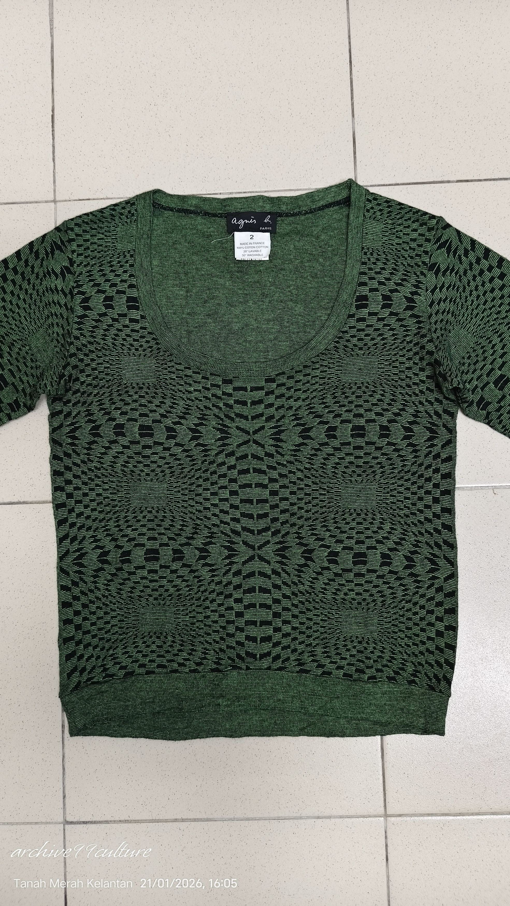 agnes b. Archive 90's cotton knit abstract sweater made in France Size XS / US 0-2 / IT 36-38 - 8 Thumbnail