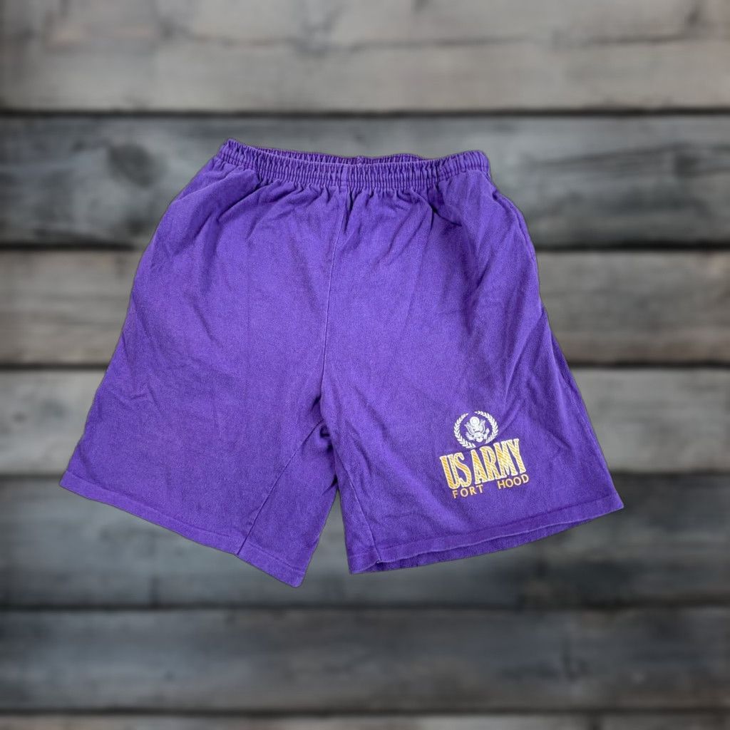 Vintage VINTAGE Jostens US Army Fort Hood Athletic Shorts Adult Large Purple 7" Inseam Casual Mens Size US 27 - 1 Thumbnail