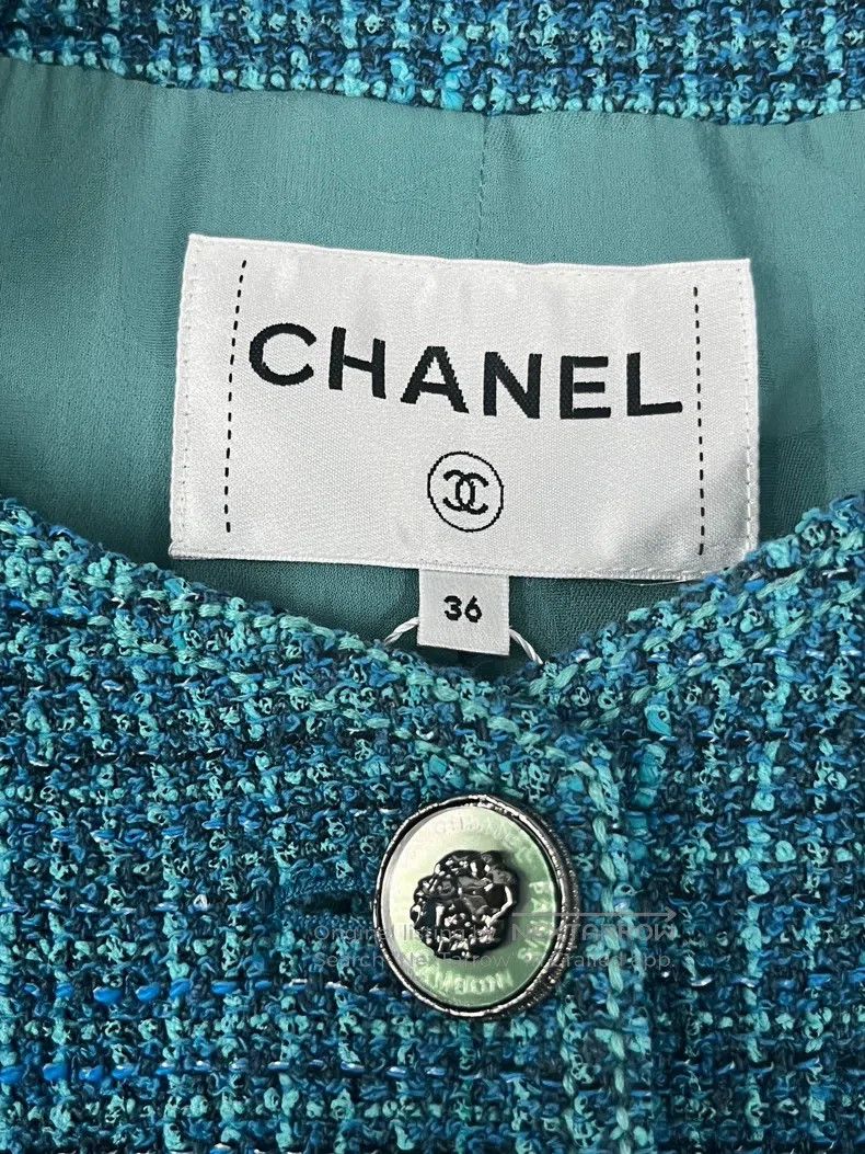 Chanel Chanel 22P peacock blue four-pocket jacket Size XS / US 0-2 / IT 36-38 - 4 Thumbnail