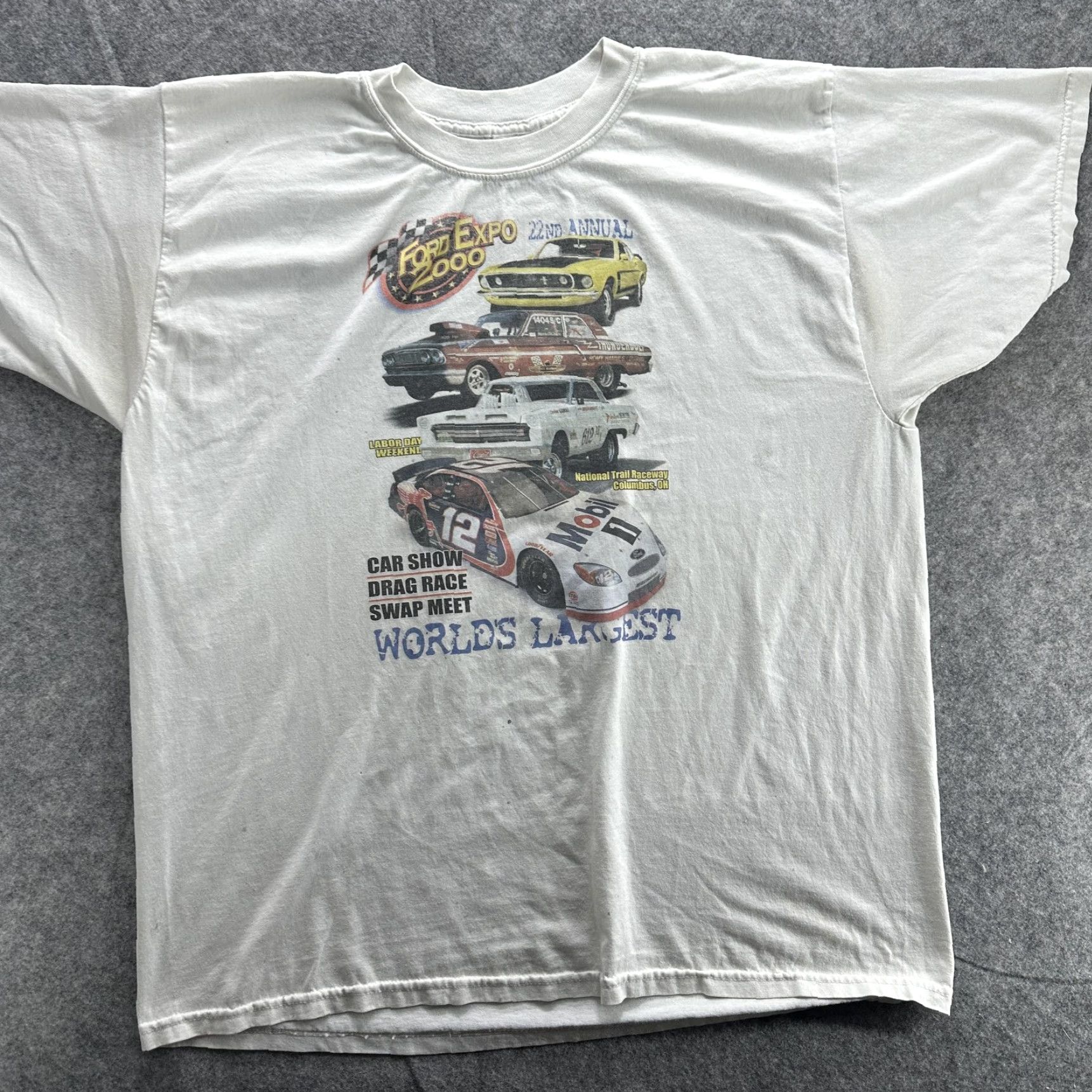 Ford VINTAGE Ford Expo 2000 Shirt Mens XL White Racing Car Show Drag Race 00s NASCAR? Size US XL / EU 56 / 4 - 2 Thumbnail