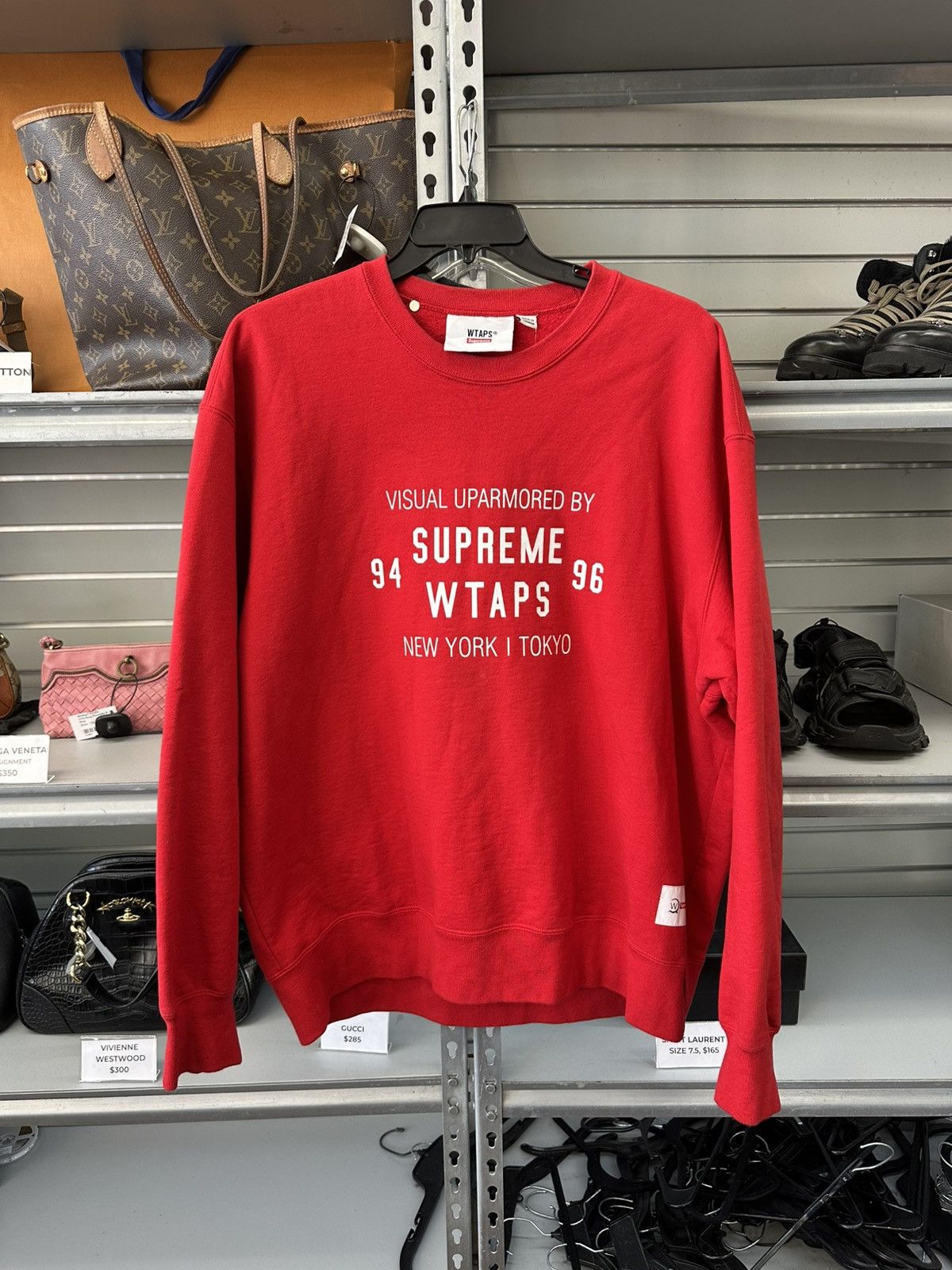 Supreme Supreme x WTAPS Crewneck sweater size XL RED FW21 Size US XL / EU 56 / 4 - 1 Thumbnail