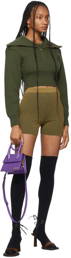 Jacquemus o1mle0325 La Maille Risoul Sweater in Dark Khaki Size XS / US 0-2 / IT 36-38 - 5 Thumbnail