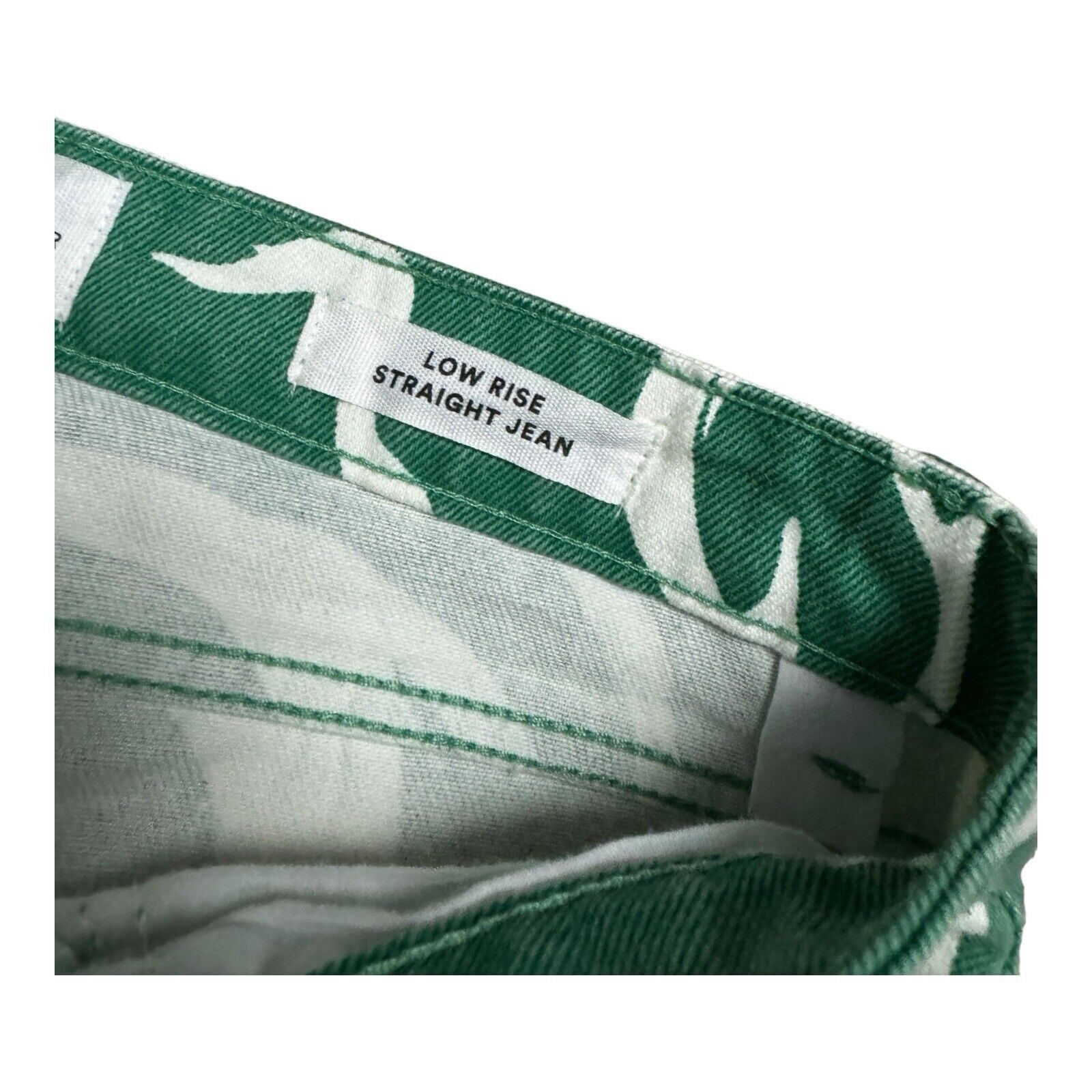 Cotton On Cotton On RECYCLED Low Rise Straight Green Swift Denim Jeans Size 27" / US 4 / IT 40 - 6 Thumbnail