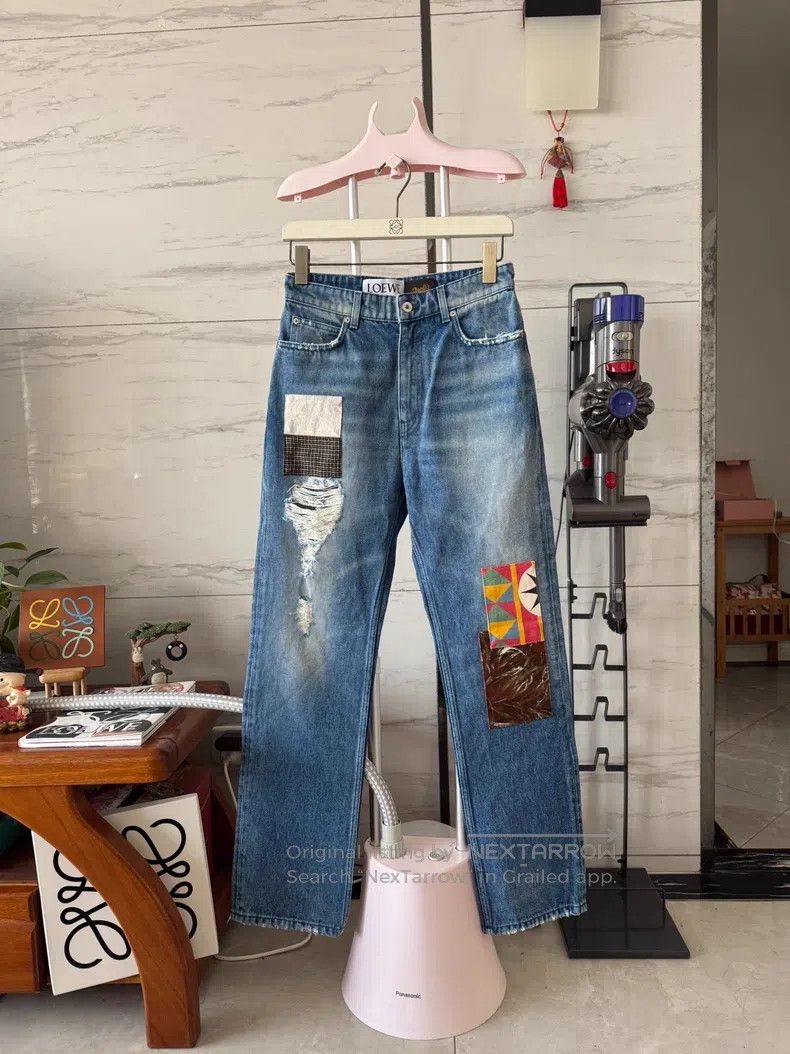 Loewe Loewe Distressed Straight Leg Denim Pants Size US 41 - 1 Thumbnail