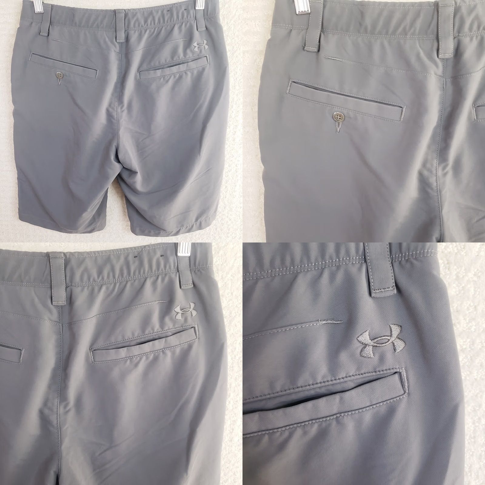 Under Armour Under Armour Shorts Men 32x10 Gray - Elastic Waist Stretch - Chino Style - Match Play Golf - Regular Fit - 32 in Waist - Gray - Mens Size US 32 / EU 48 - 8 Thumbnail