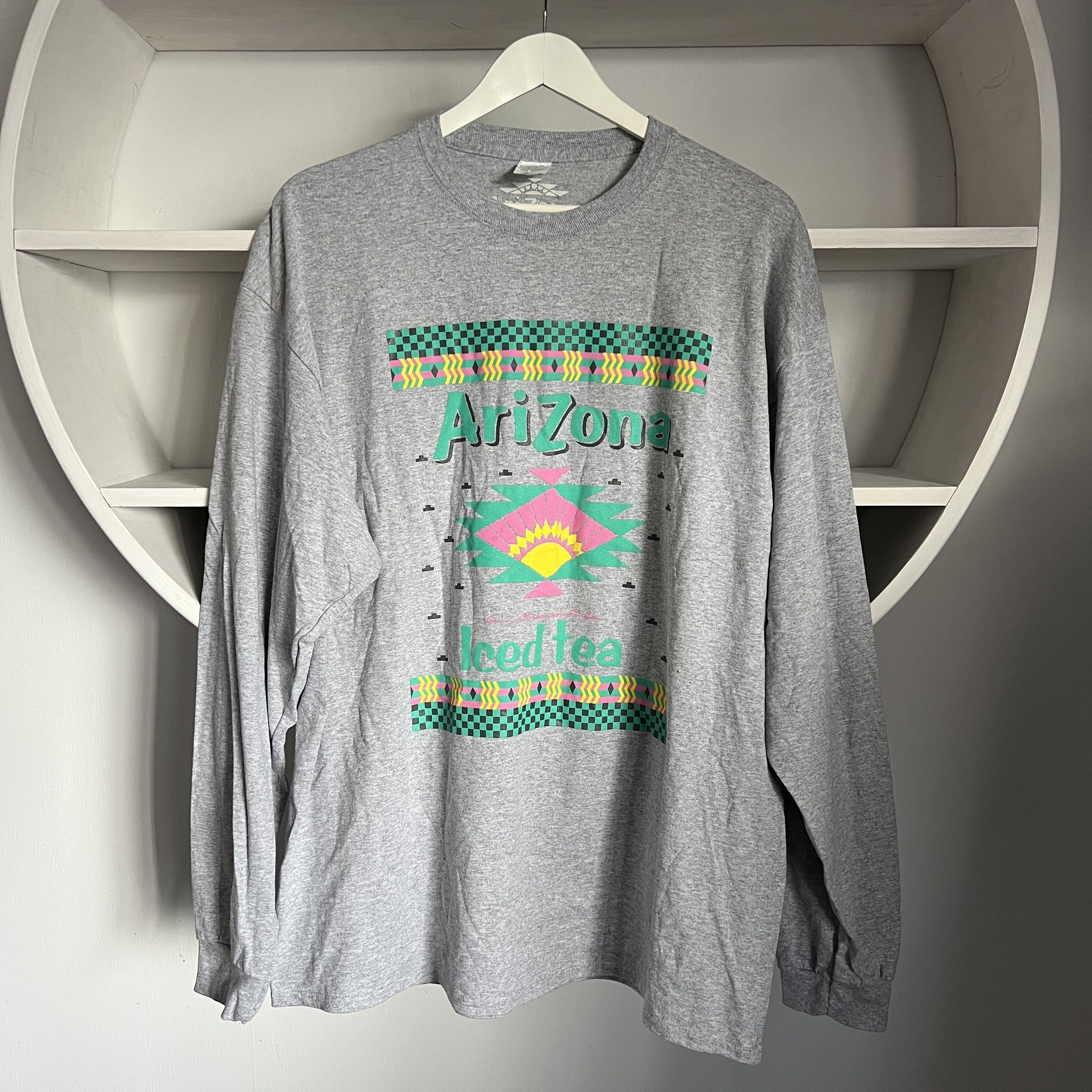 Arizona Jean Co. Men's ARIZONA ICED TEA Gray Long Sleeve Logo Size XL Size US XL / EU 56 / 4 - 1 Thumbnail