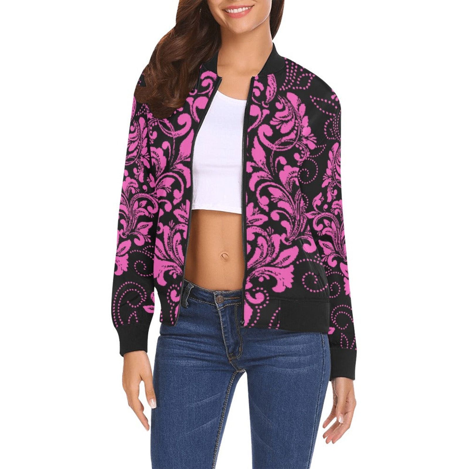 Other kokorepublicboutique Print Bomber Jacket for Women ( H19) Size M / US 6-8 / IT 42-44 - 1 Thumbnail