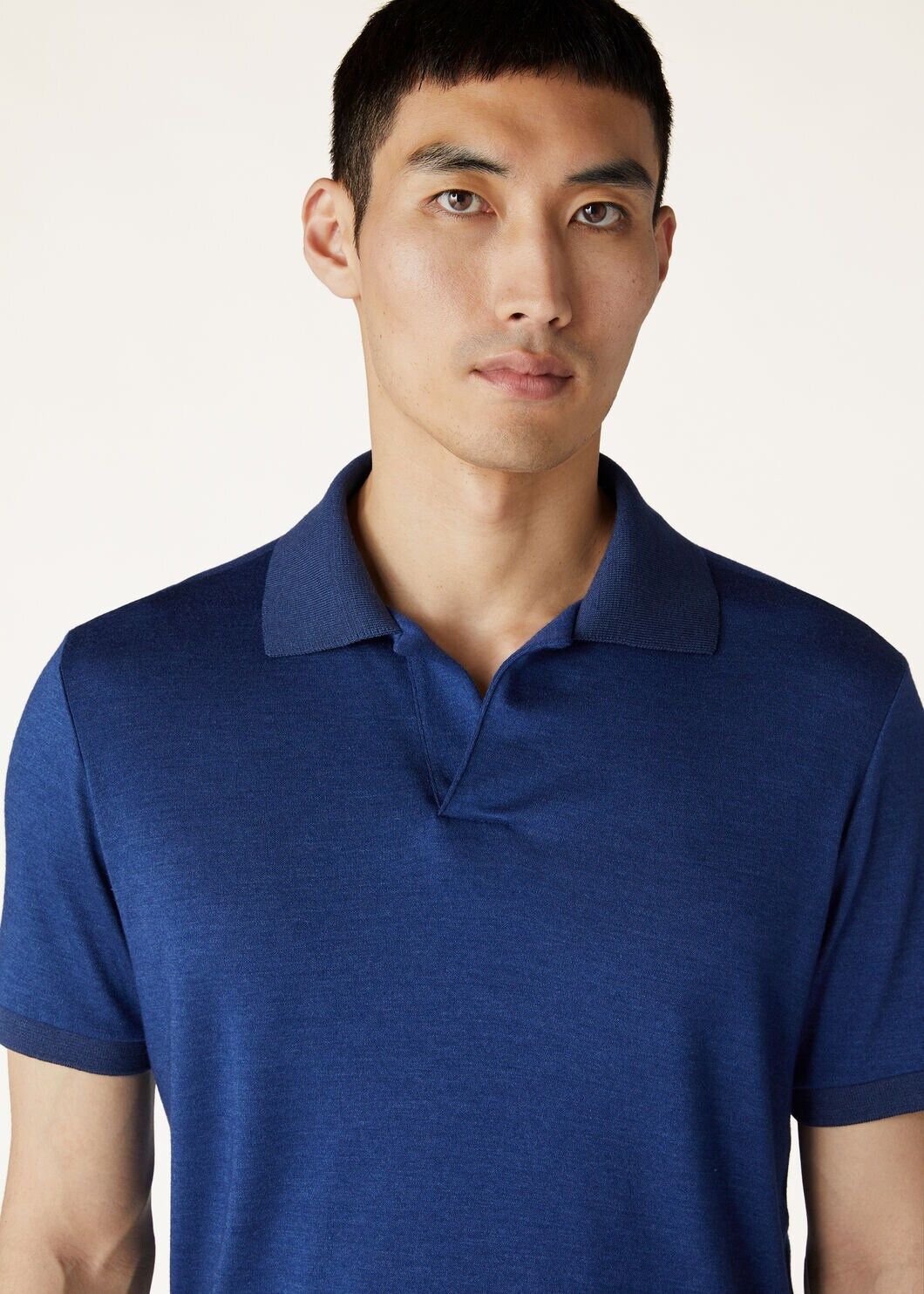 Loro Piana o1w1db10125 FAM3988 Open Polo Shirt in Navy Blue Size US L / EU 52-54 / 3 - 3 Thumbnail