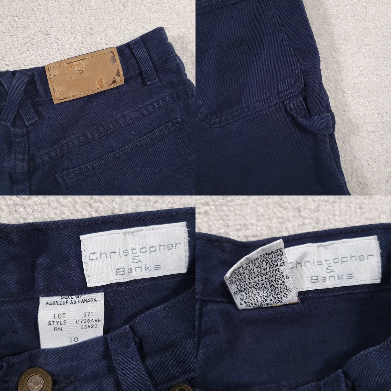 Vintage VINTAGE Christopher & Banks Carpenter Shorts Women's 10 Navy Blue 5" High Rise Size 32" / US 10 / IT 46 - 9 Thumbnail