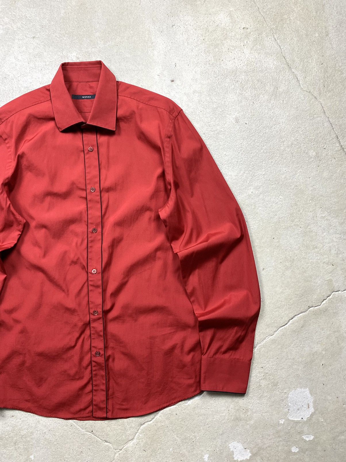 Gucci Gucci Red Shirt Button Up Luxury Designer Size US L / EU 52-54 / 3 - 3 Thumbnail