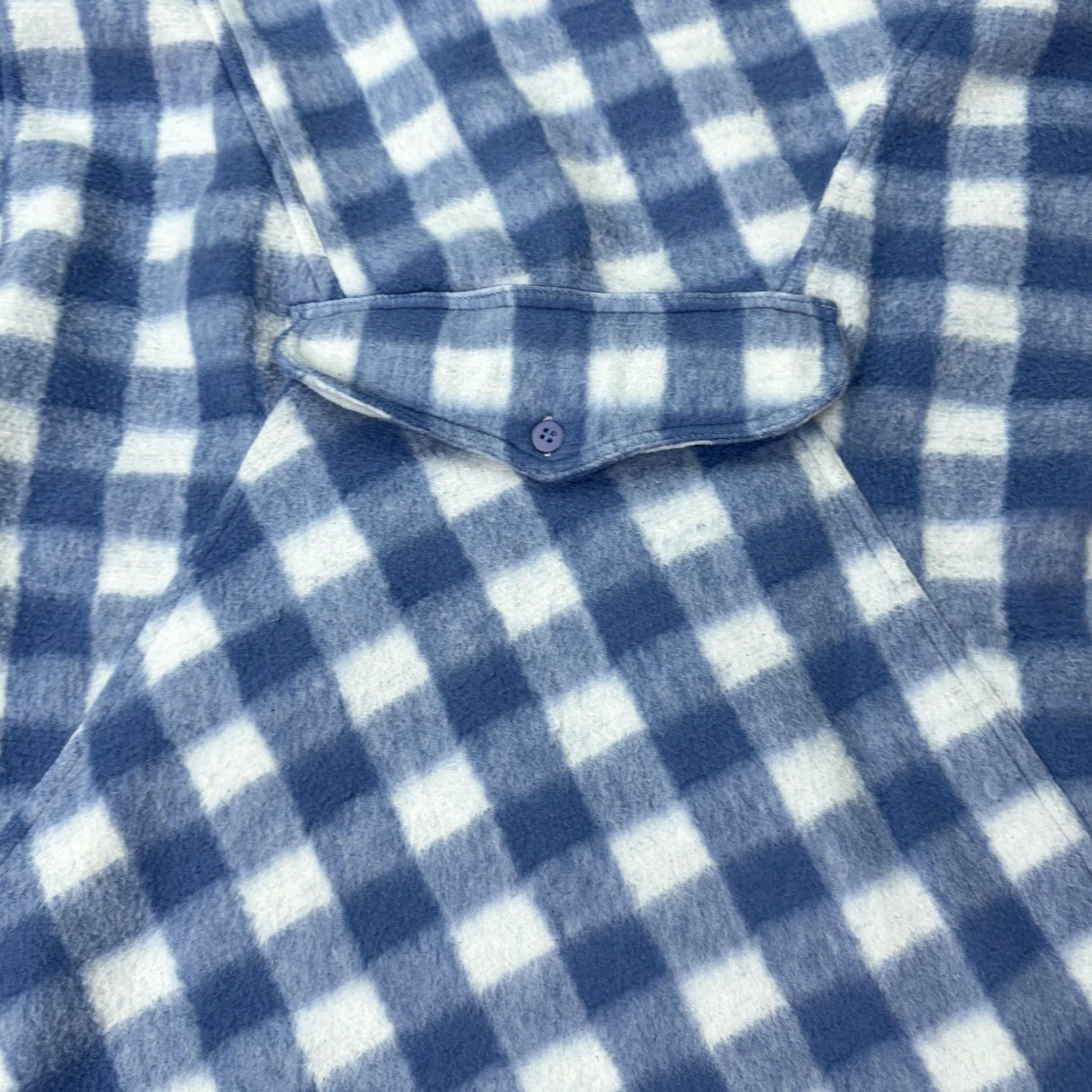 Vintage VINTAGE Northern Isles Pullover Womens Small Blue White Fleece Gingham Check Mock Neck Sweatshirt Size S / US 4 / IT 40 - 2 Thumbnail