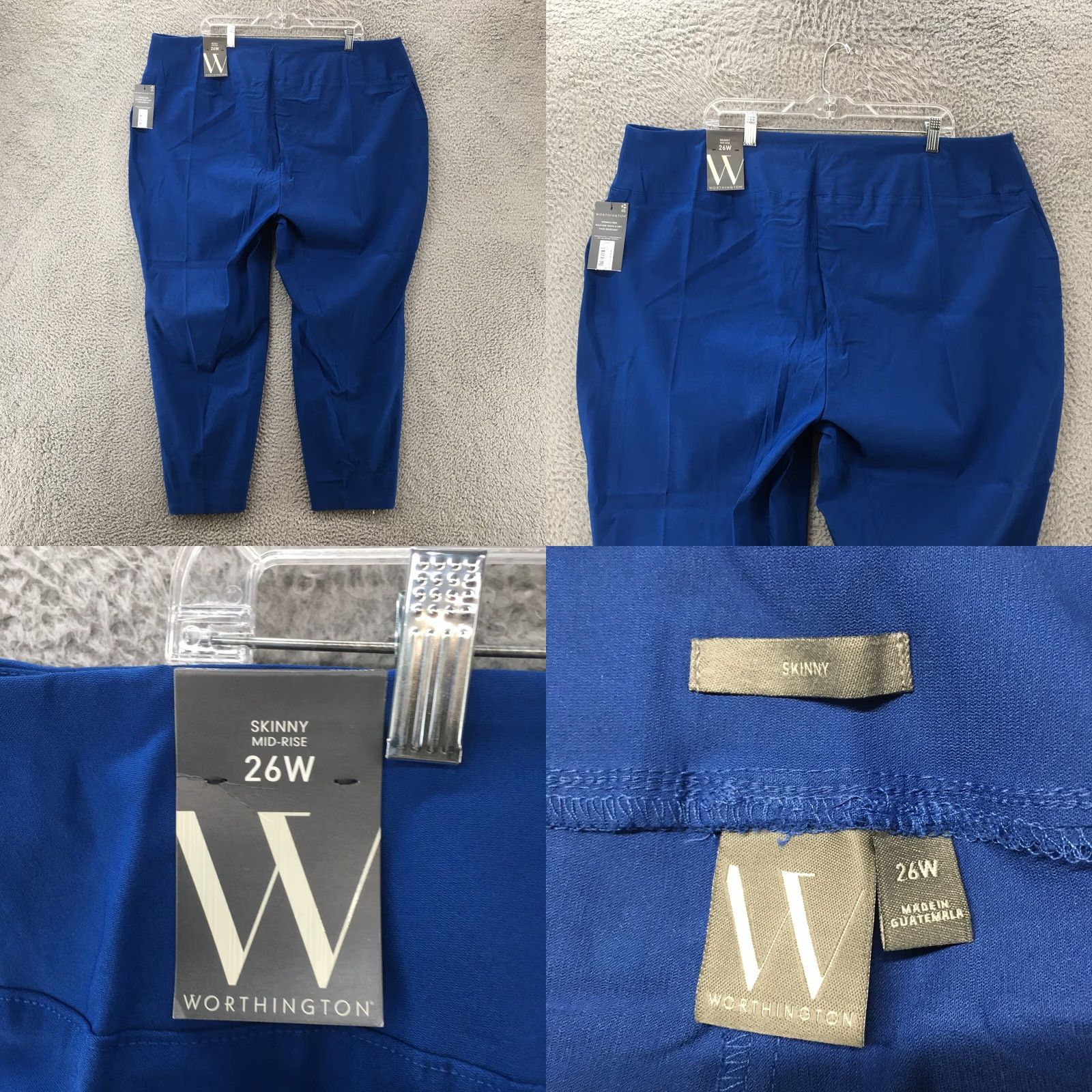 Worthington Worthington Skinny Pants Womens 26W Blue Solid Rayon Blend High Rise Casual NWT Size 26" / US 2 / IT 38 - 8 Thumbnail