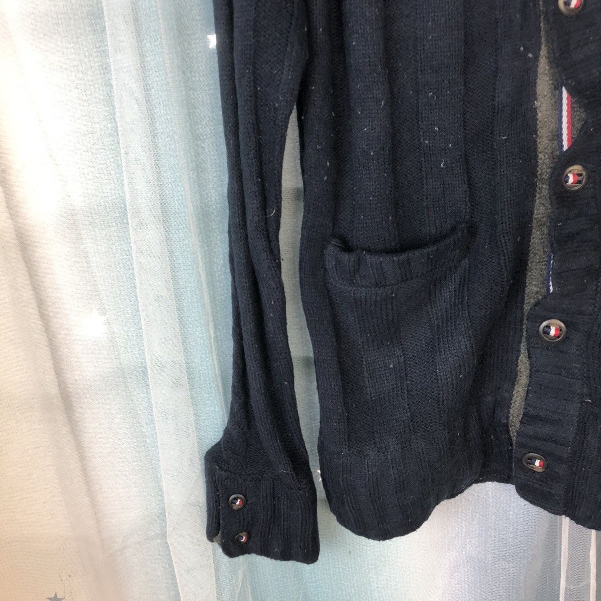 Japanese Brand Mens Mels Rose Dark Blue Patterned Cardigans #7415 Size US M / EU 48-50 / 2 - 7 Thumbnail