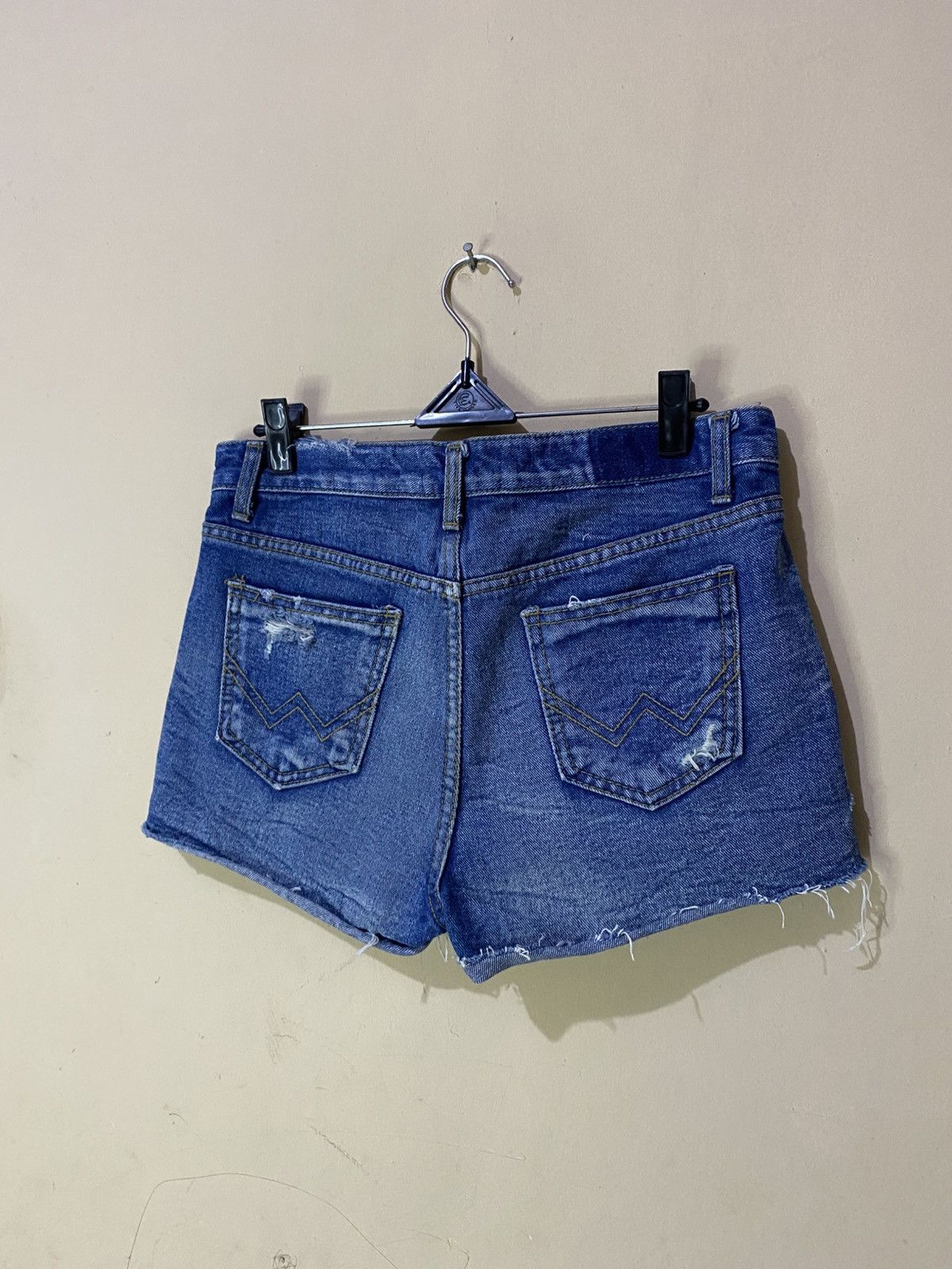 Acne Studios Bliss Merci Paw13 Distressed Short Denim