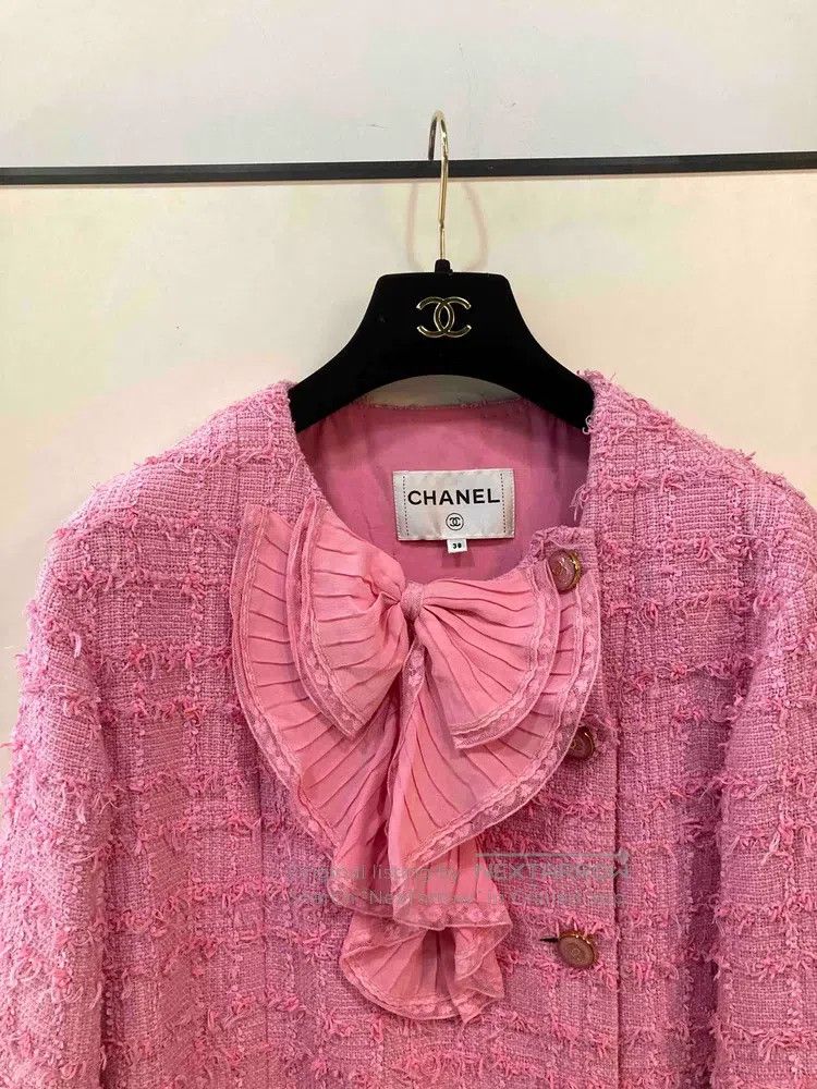 Chanel Chanel Pink bow double-breasted jacket Size XS / US 0-2 / IT 36-38 - 3 Thumbnail