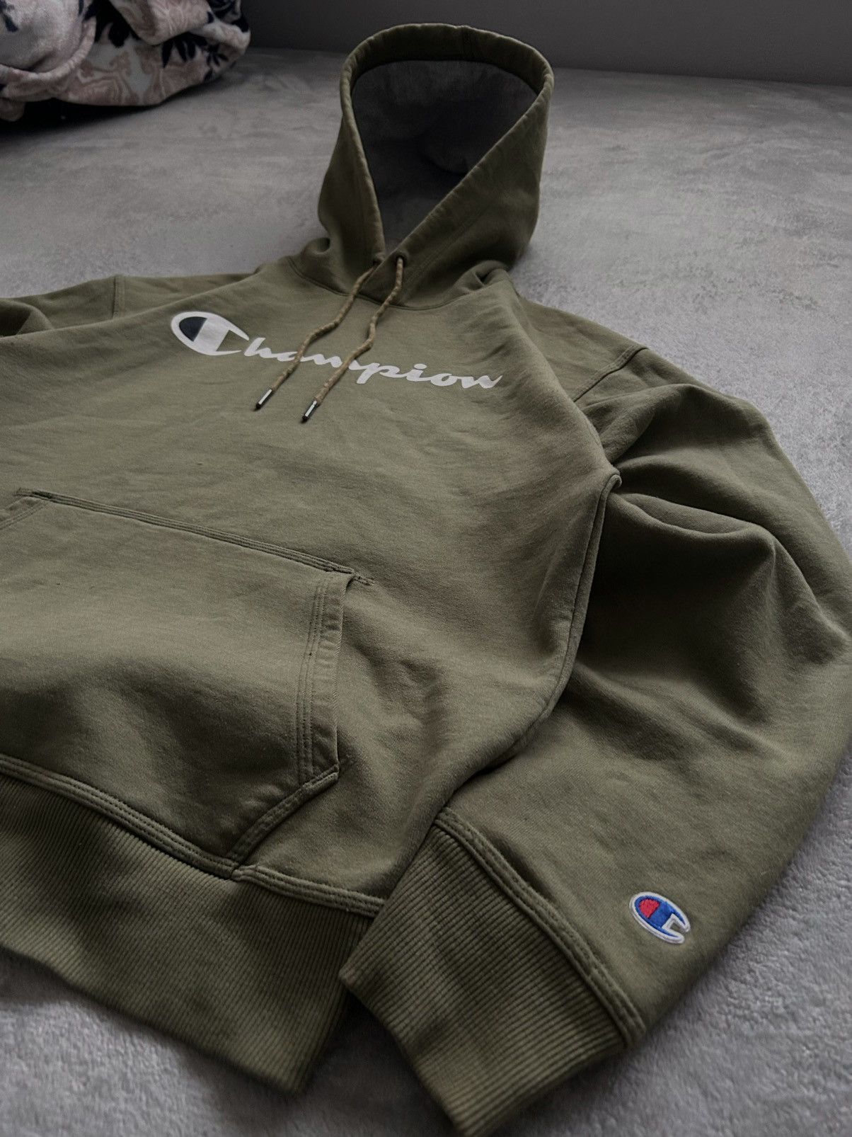 Champion × Vintage Champion Script Logo Green Pullover Hoodie Size US M / EU 48-50 / 2 - 4 Thumbnail