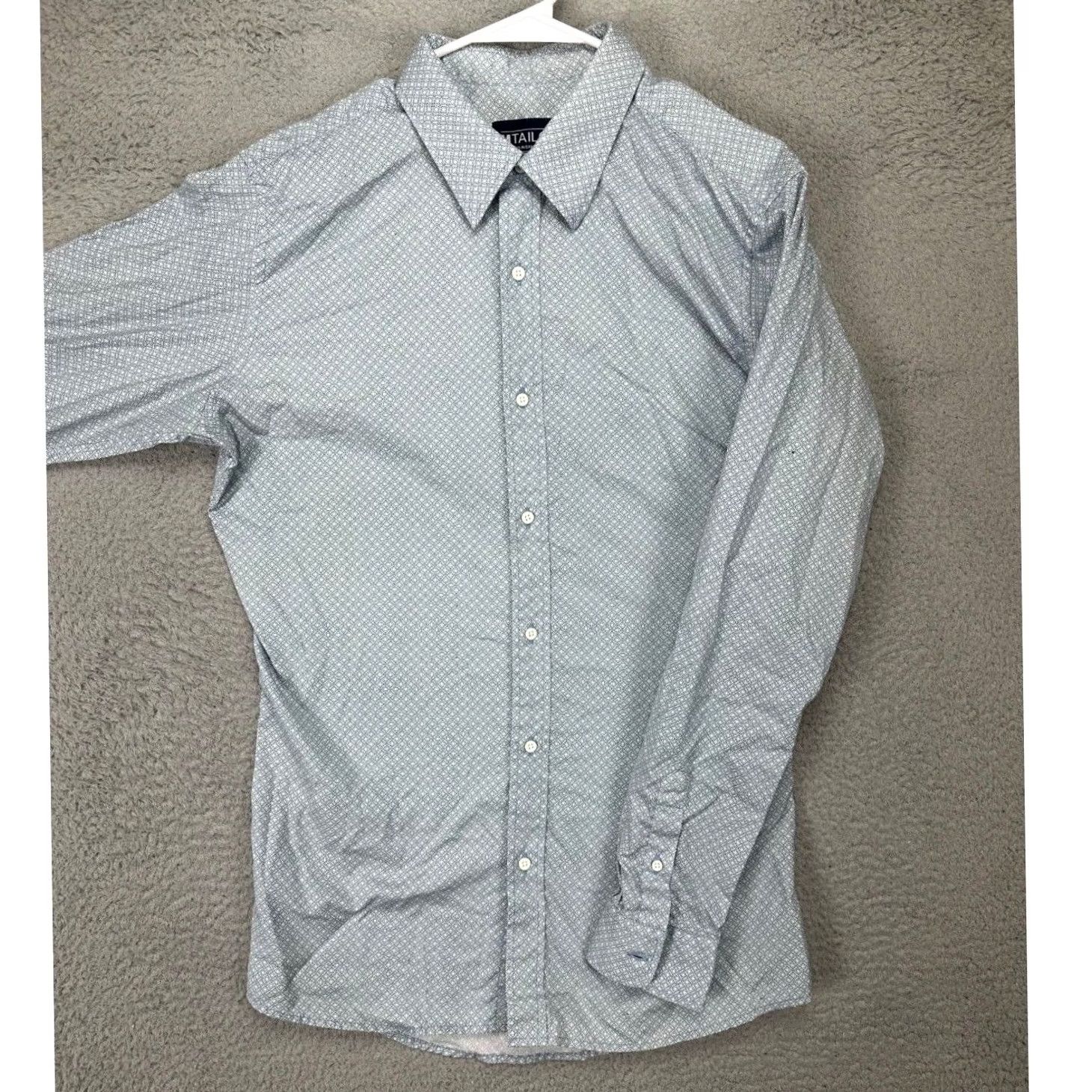 Tom Tailor MTailor Shirt Mens Medium Blue Geometric Button Up Slim Fit Long Sleeve Size US M / EU 48-50 / 2 - 2 Thumbnail