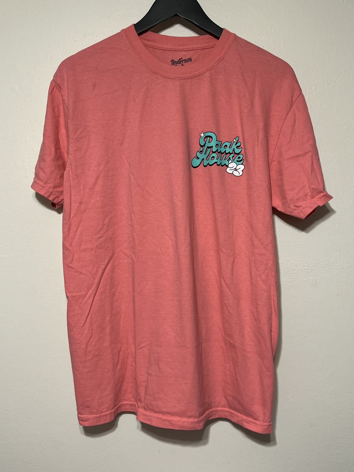 image of Rap Tees Anderson Paak Paak House ‘23 Crew Team T Shirt Pink Size L, Men's