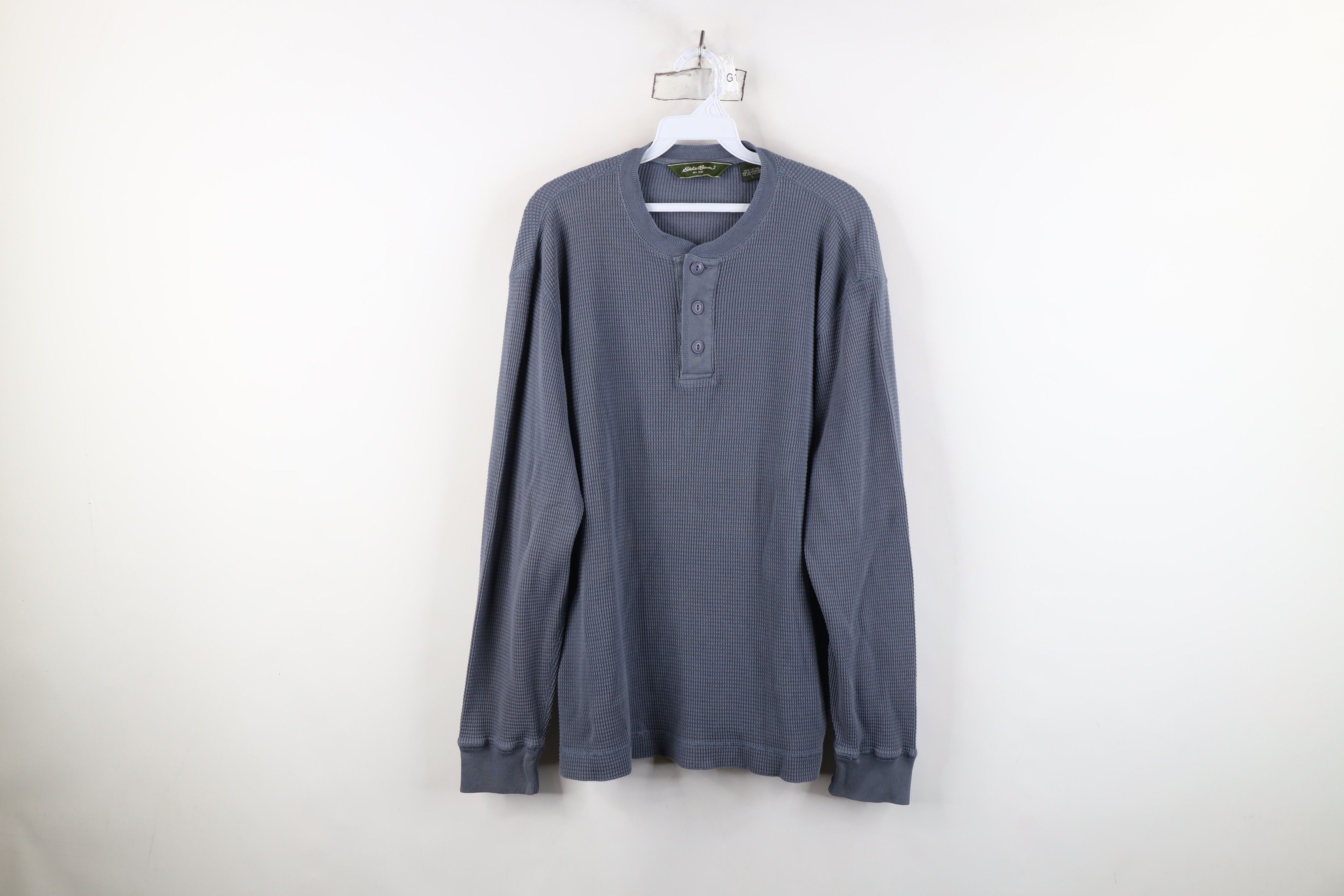 Eddie Bauer Vintage Y2K Eddie Bauer Thermal Waffle Knit Henley T-Shirt Size US L / EU 52-54 / 3 - 1 Thumbnail