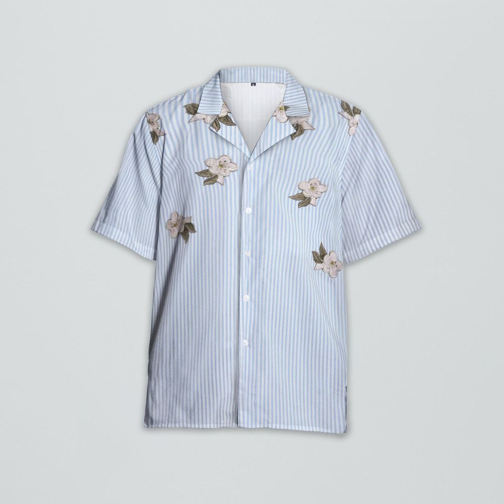 Designer Cotton Shirt with Floral Appliqués Size US S / EU 44-46 / 1 - 3 Thumbnail