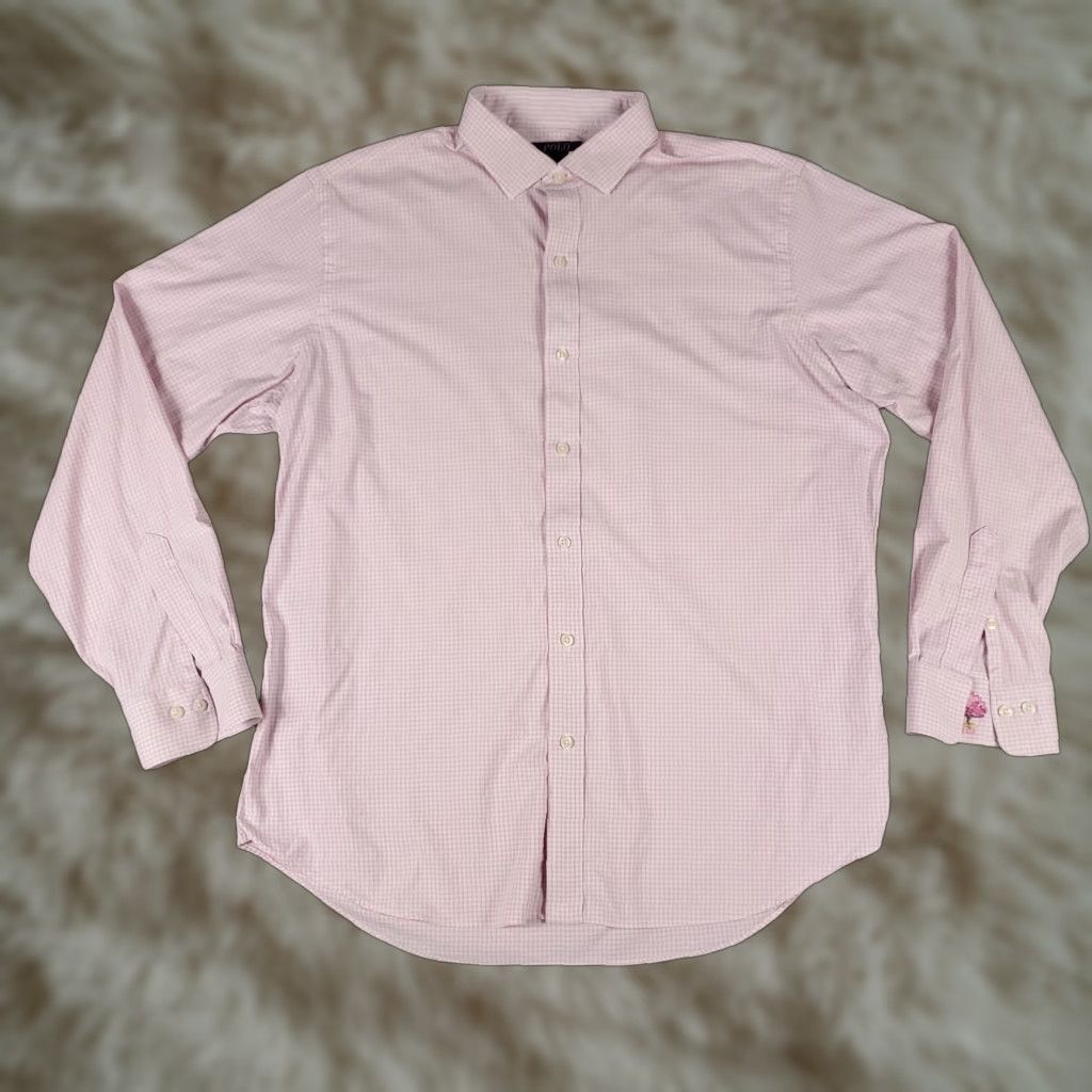 Ralph Lauren Ralph Lauren Performance Shirt Mens XL Pink Check Button-Up Long Sleeve Size US XL / EU 56 / 4 - 1 Thumbnail
