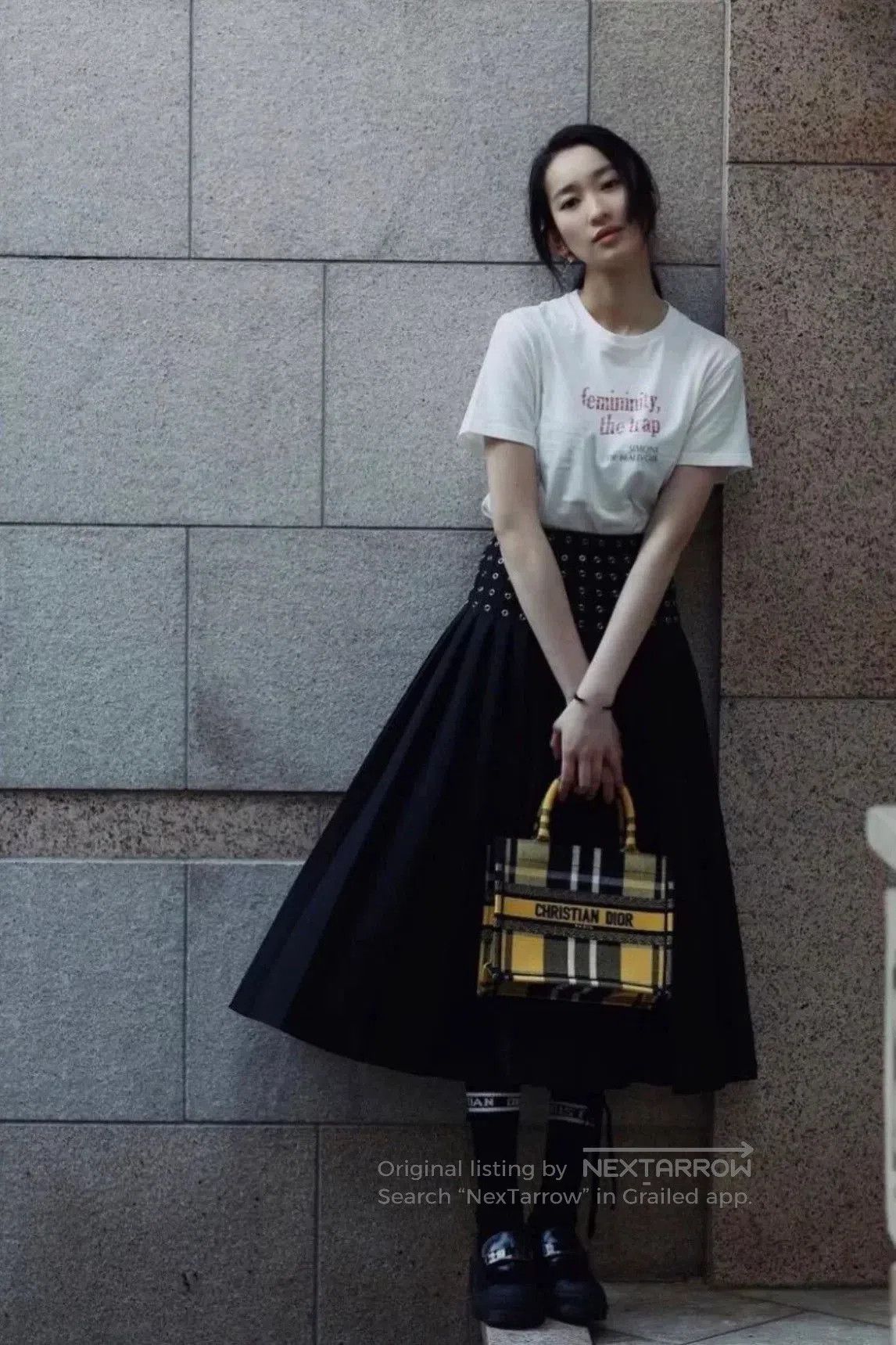 Dior Dior Yellow Plaid Small Tote Bag. Size ONE SIZE - 4 Thumbnail